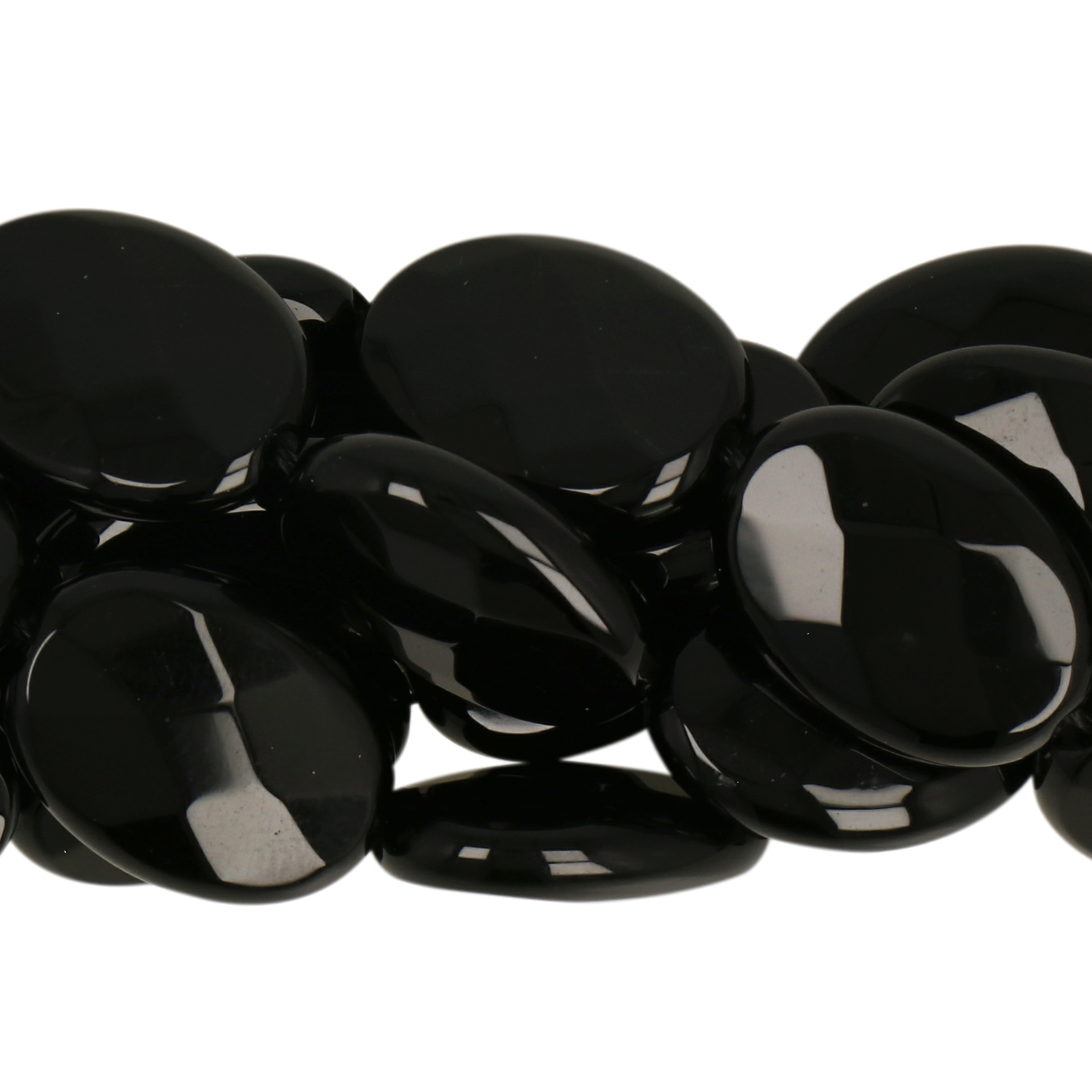 black onyx faceted oval 18x13mm | 2pc
