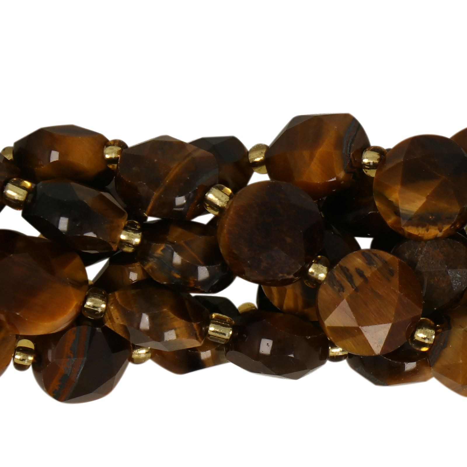 brown tiger's eye faceted coin 10mm | 4pc