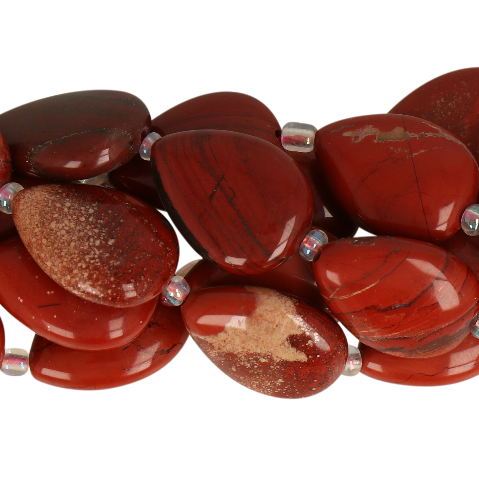 red jasper smooth drop 18x13mm | 4pc