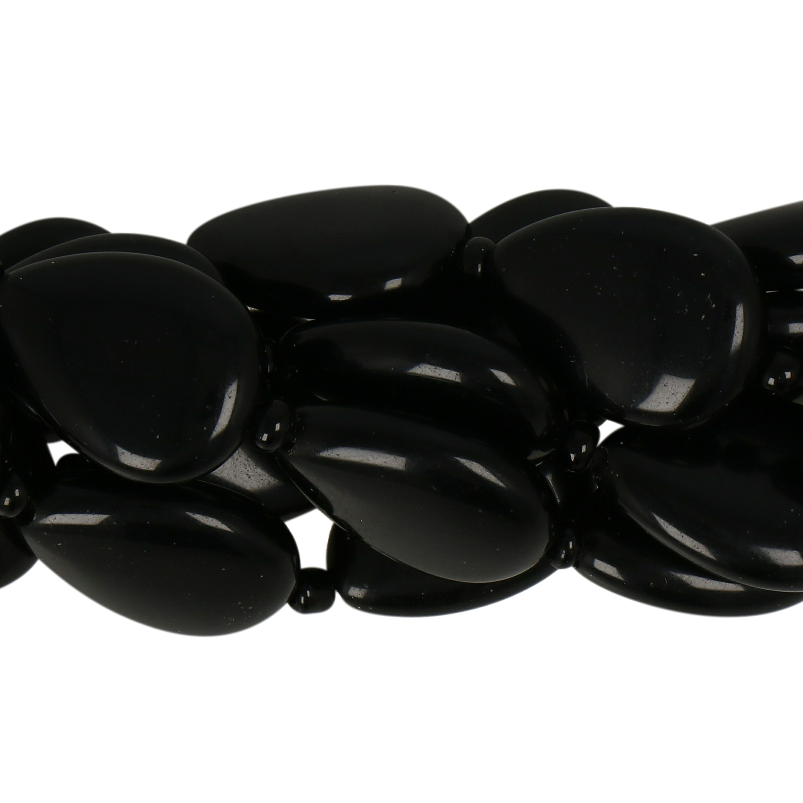 black obsidian smooth drop 18x13mm | 4pc
