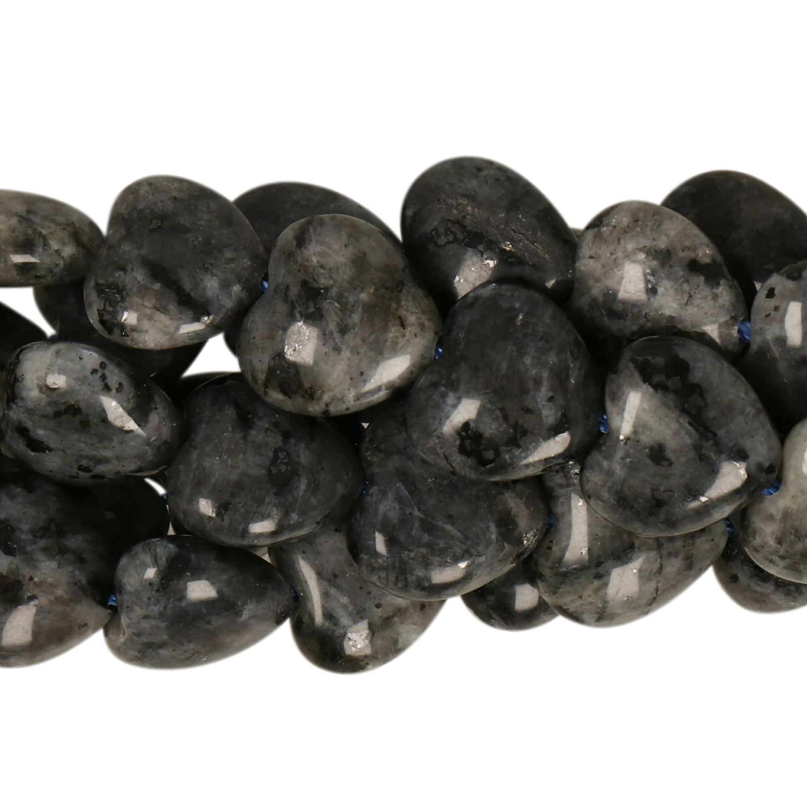 black labradorite smooth herat 12mm | 8pc
