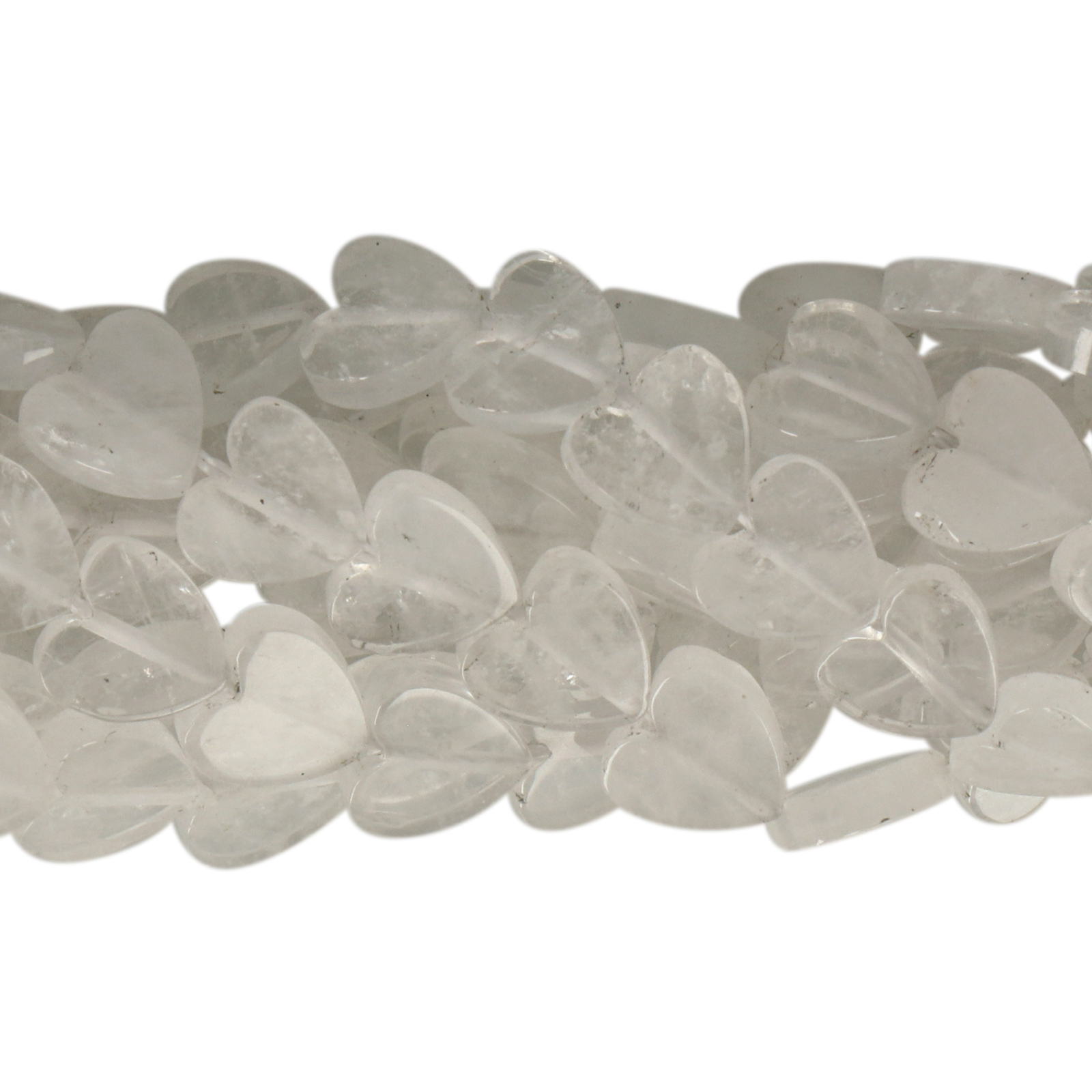 rock crystal smooth heart 8mm | 15pc