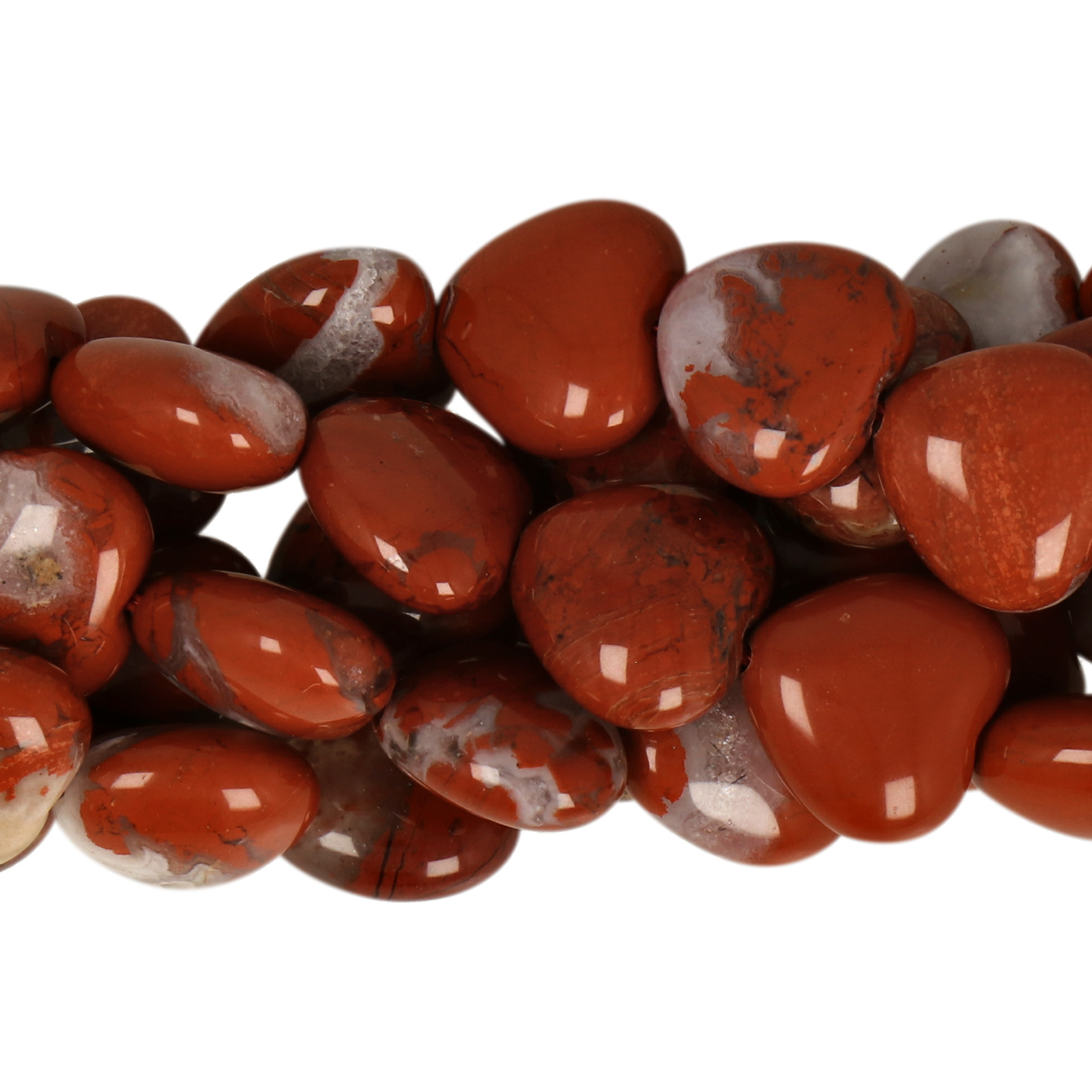 red jasper smooth herat 12mm | 8pc