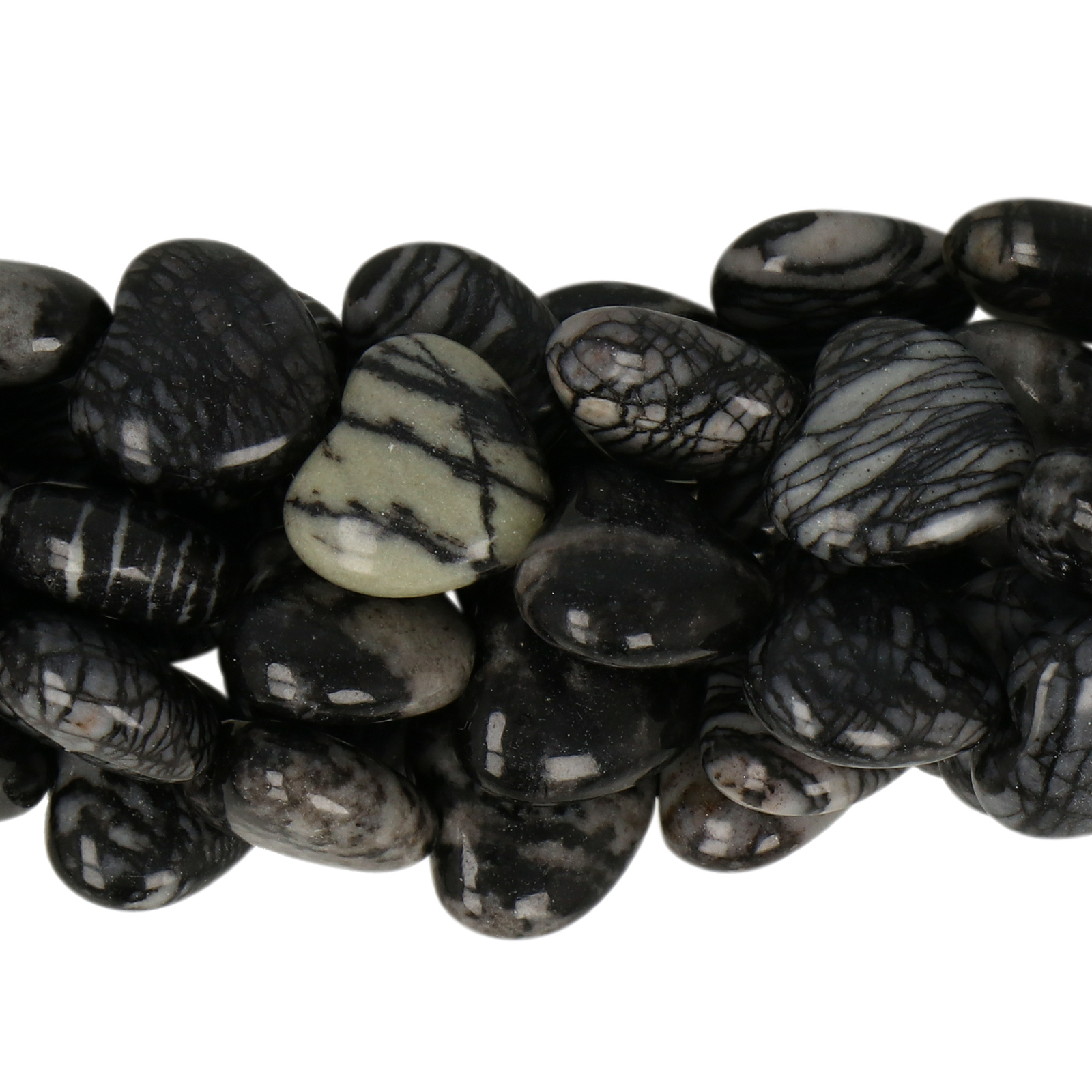 black line jaspis glatt herz 12mm | 8st
