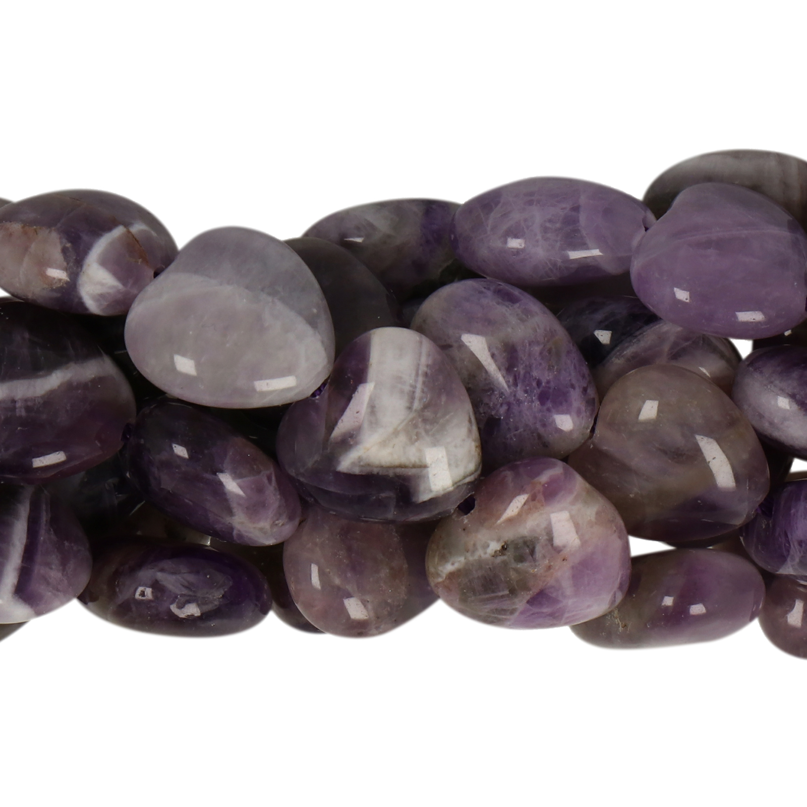 dogthoot amethyst smooth herat 12mm | 8pc