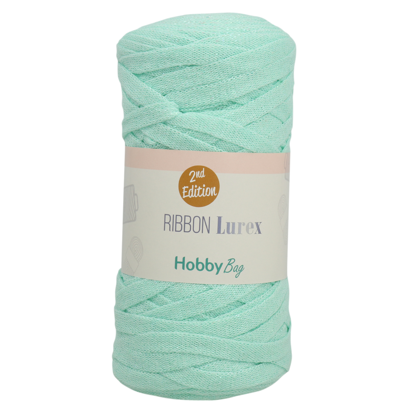 hobbybag ribbon lurex 2nd - mint/acid - 250gr (110mt) | 1pc