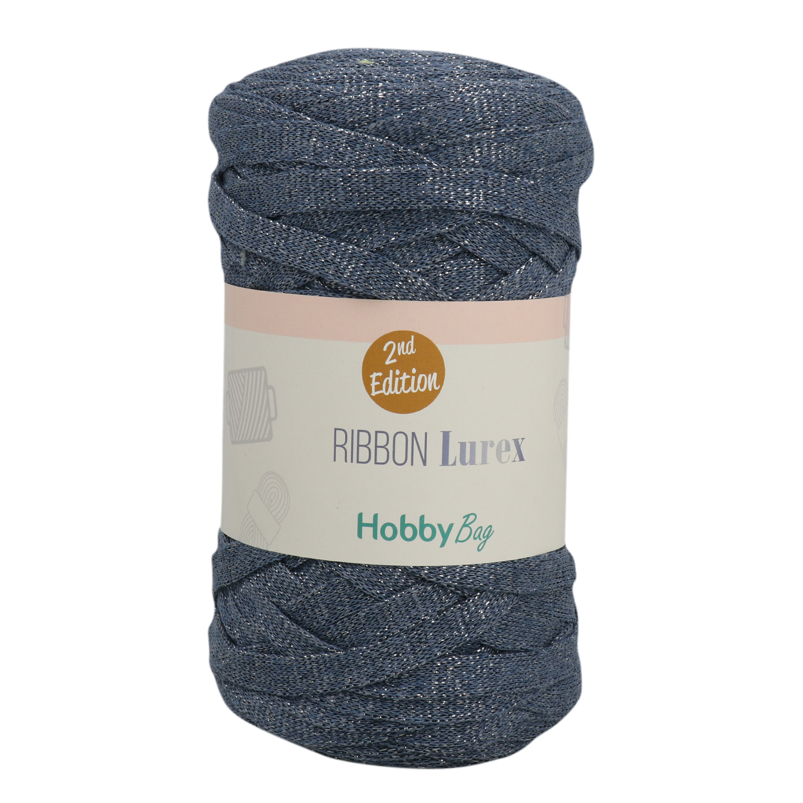 hobbybag ribbon lurex 2nd - denim/silber - 250gr (110mt) | 1st