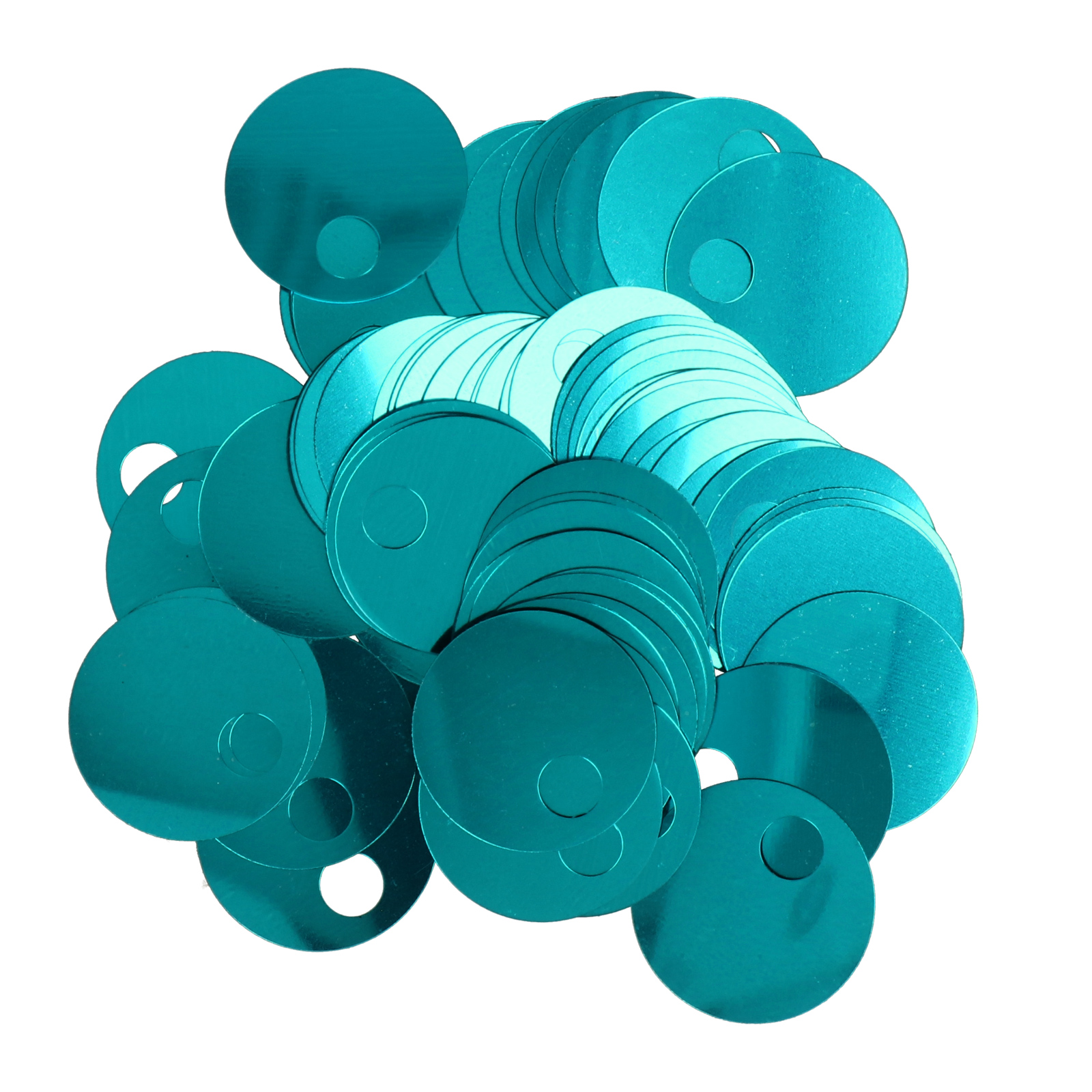 smooth sequins for bags turquoise 20mm - hole 5mm | 40gr