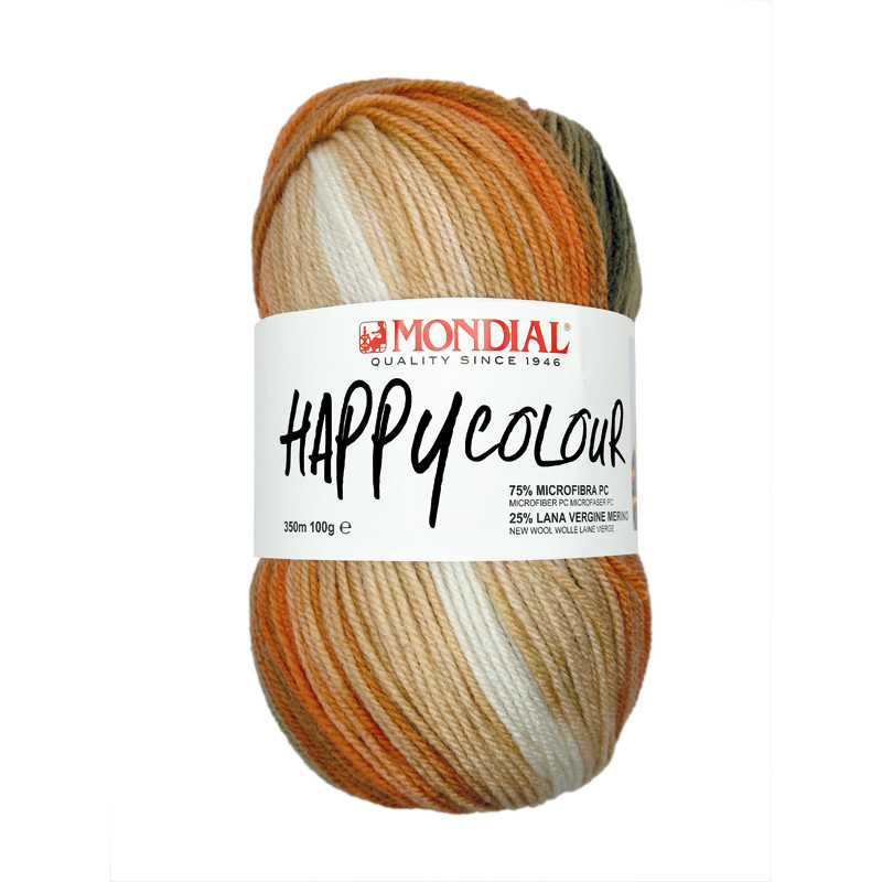 happy colour mondial - rosa/lachs /haselnuss/braun (491) - 100gr (350mt) | 1st