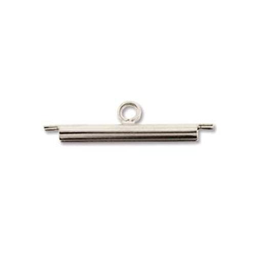 endkappe für perlenweben versilbert 20mm | 2st