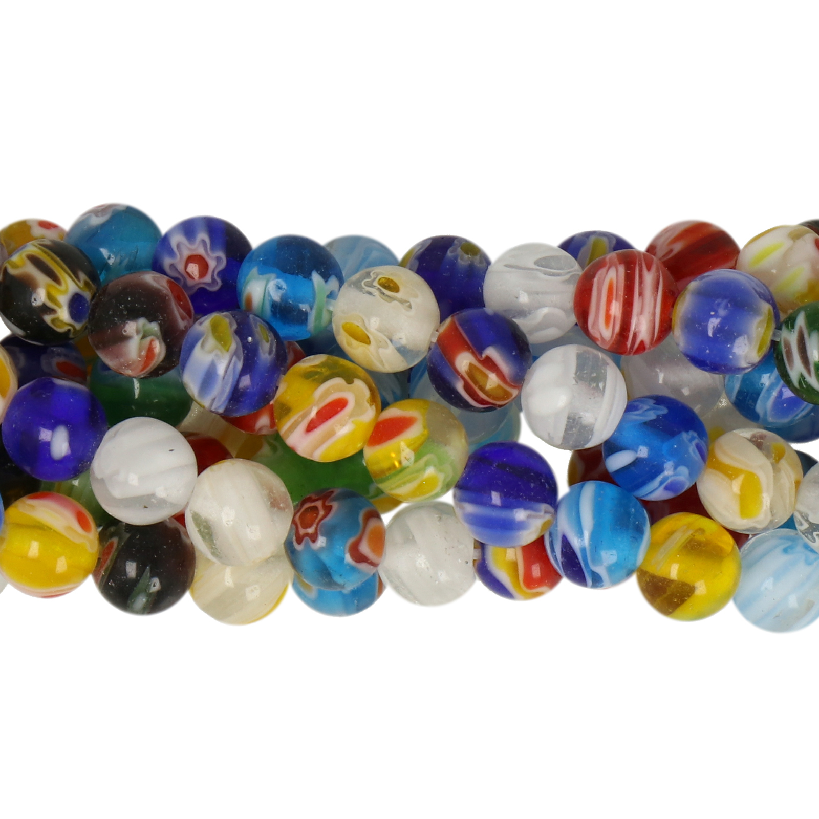 perlen millefiori multicolor runde 6mm | 40st