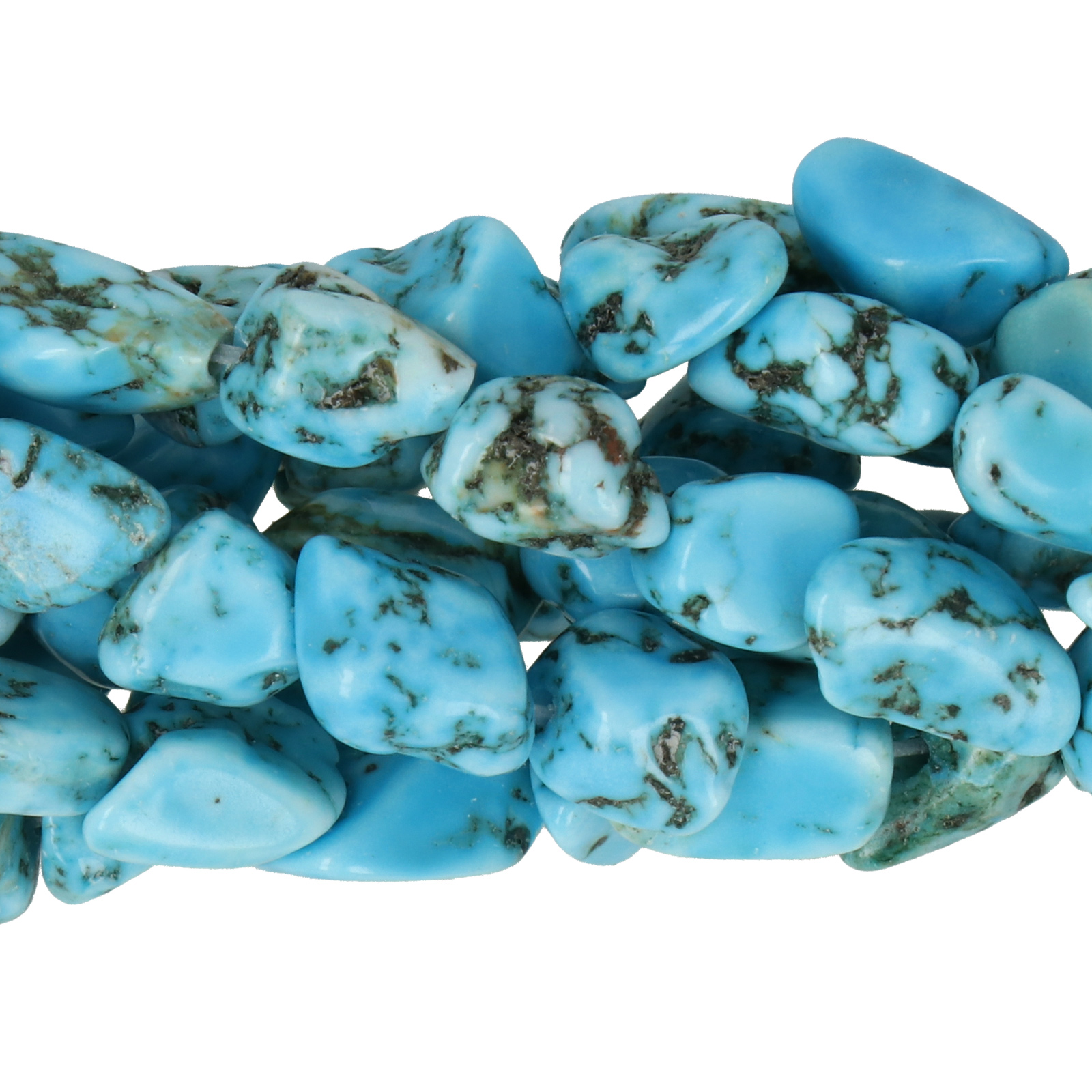 howlite turquoise nugget 10-12mm | 15/16-inch strand