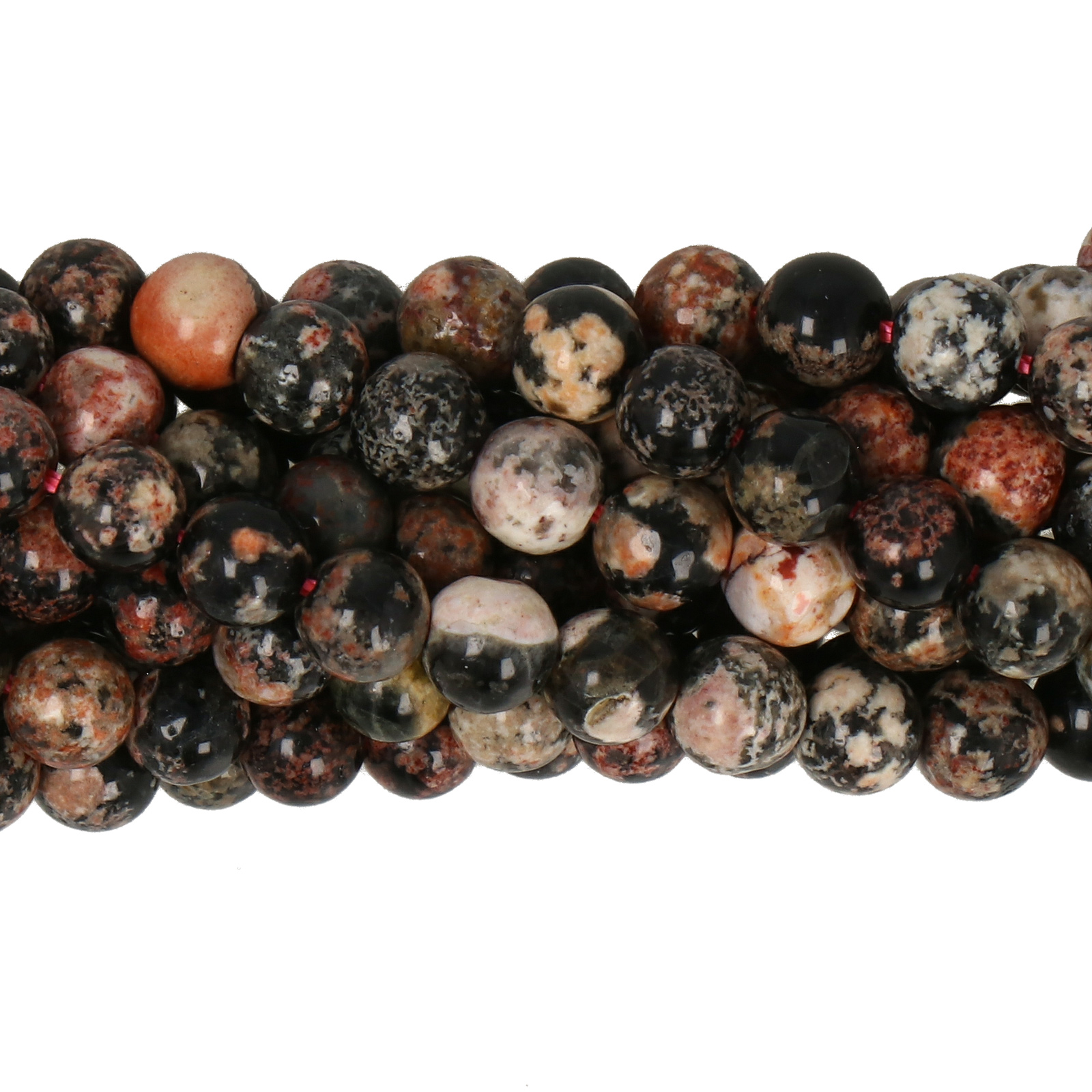 rot schneeflockenobsidian glatt runde 5mm | strang 38/40cm
