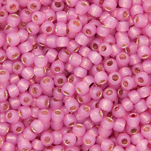 rocaille toho seed beads 8/0 silver-lined milky mauve (2106) | 10gr