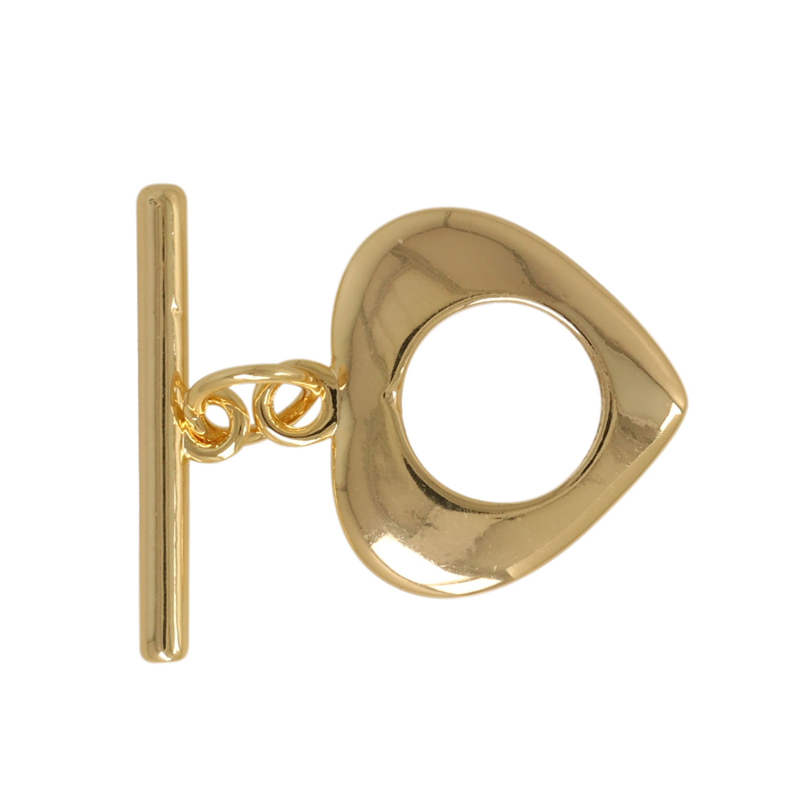 gold plated toogle clasp heart 15mm | 1pc