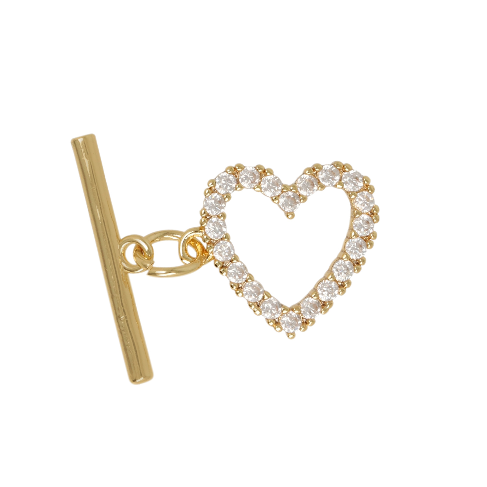 metal cz gold plated toogle clasp 12mm | 1pc