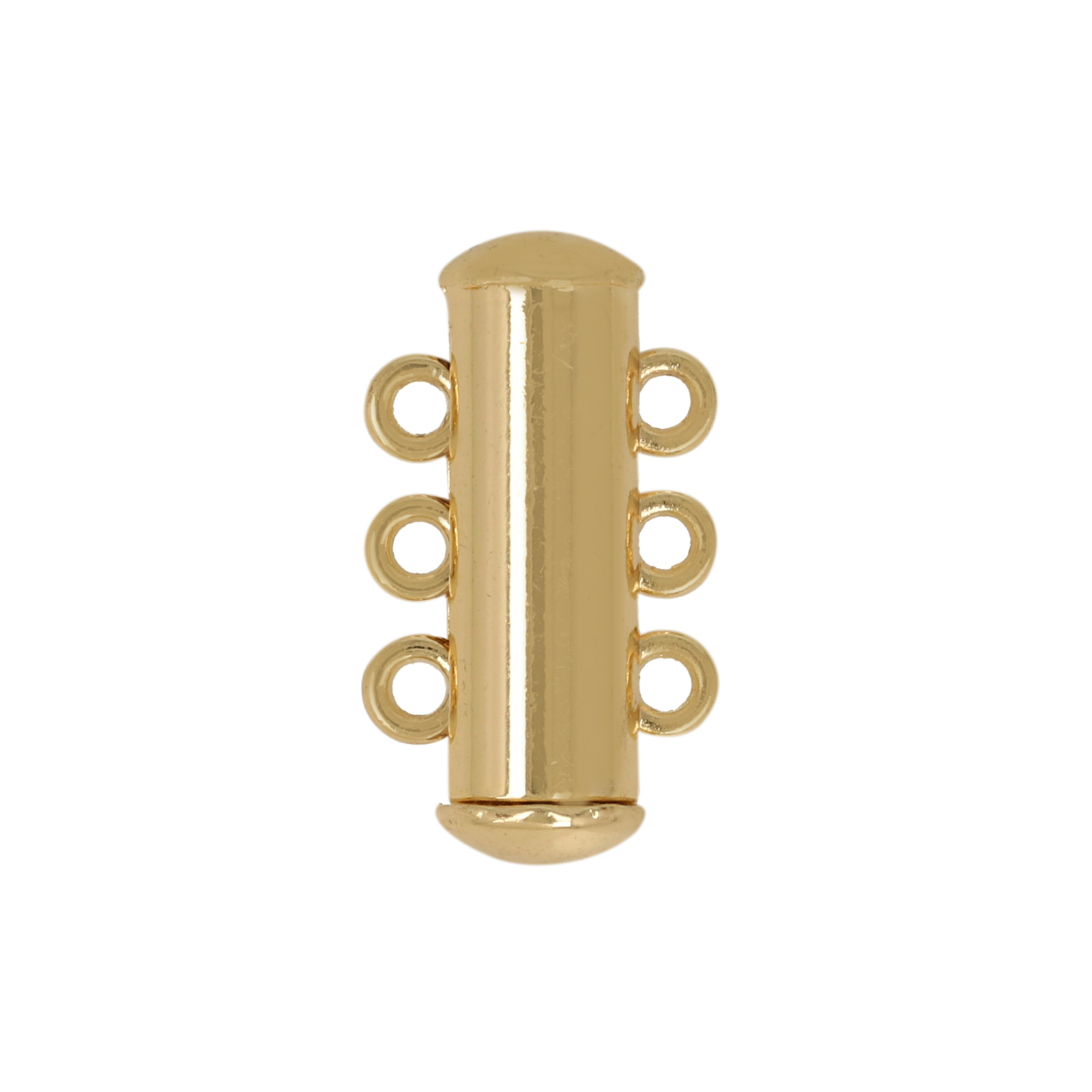 gold plated 3 strand magnetic slide clasp 20mm | 1pc