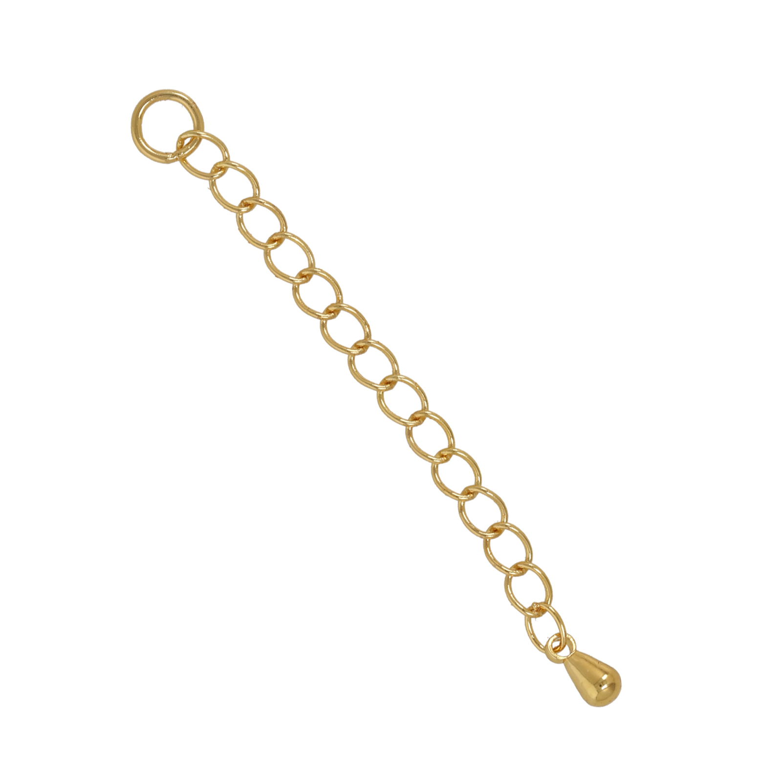 verlängerungskette vergoldet 50mm groumette 3mm mit briolette 4mm | 4st