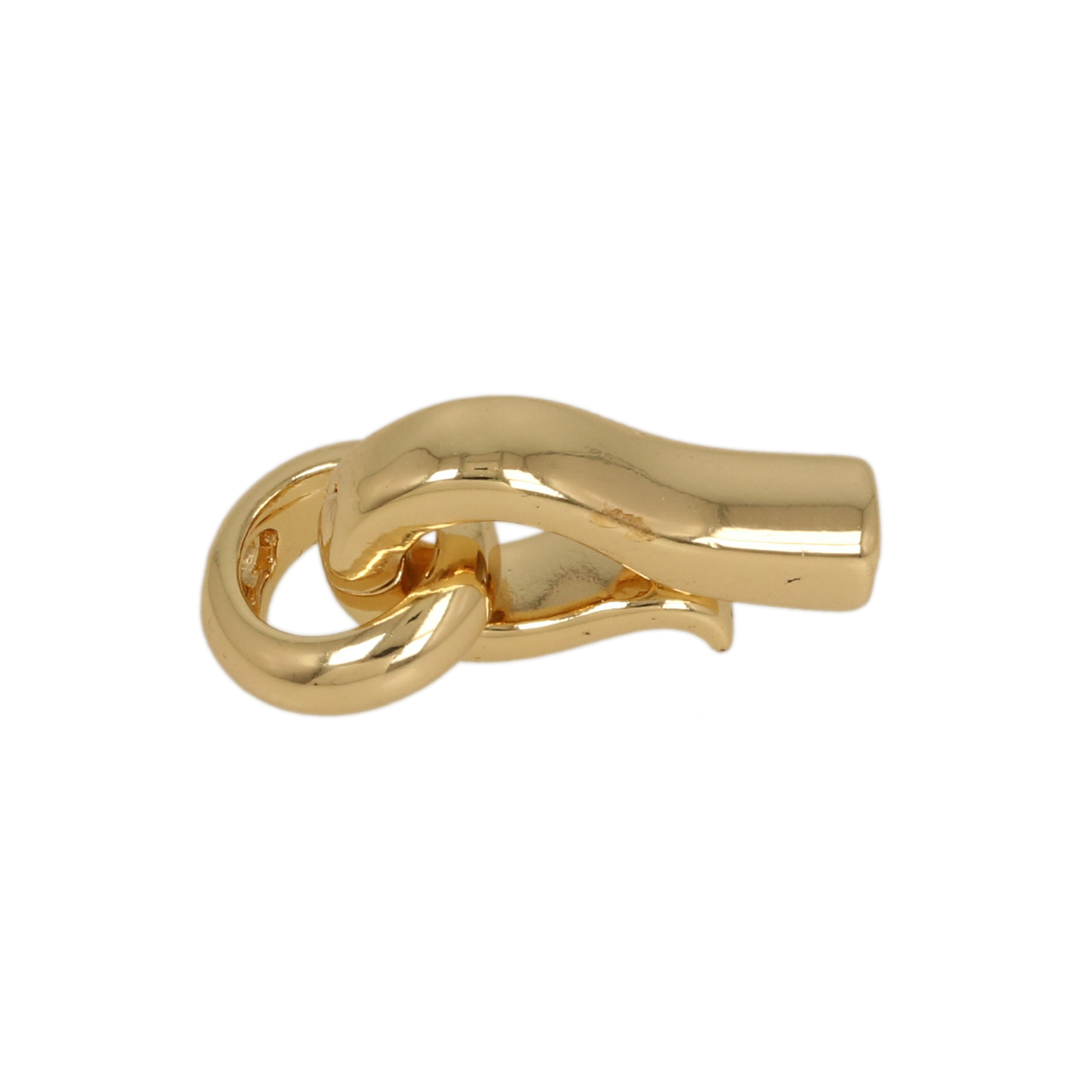 gold plated u-hook clasp with bead cup end 20x9mm | 1pc