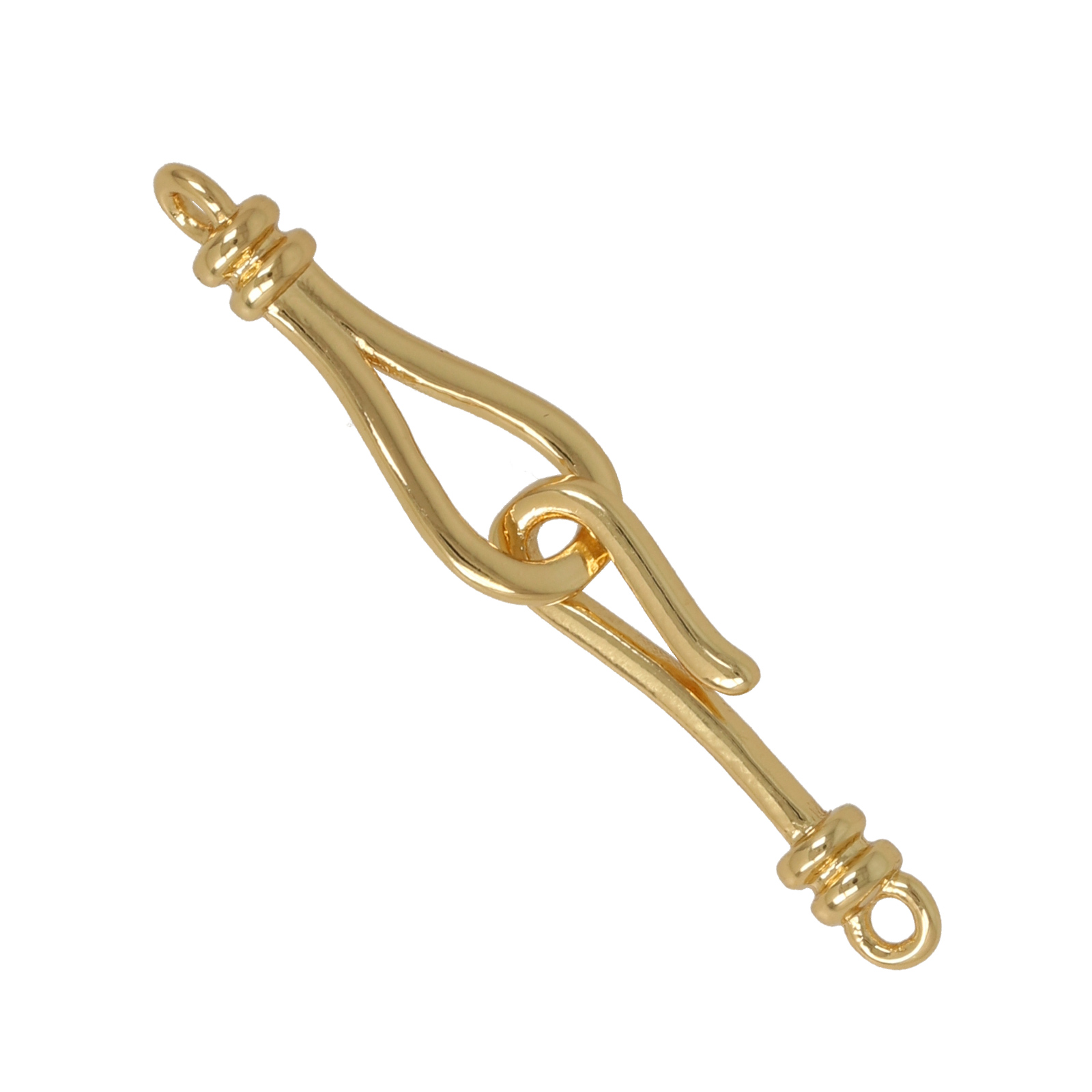 gold plated u-hook clasp 33x6mm | 1pc