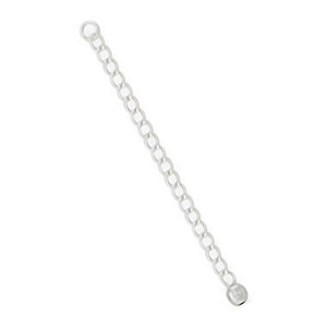 sterling silver chain extender 50mm with faceted bead 4mm | 1pc