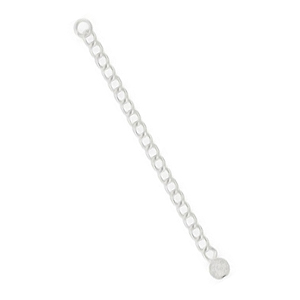 sterling silver chain extender 50mm with stardust bead 4mm | 1pc