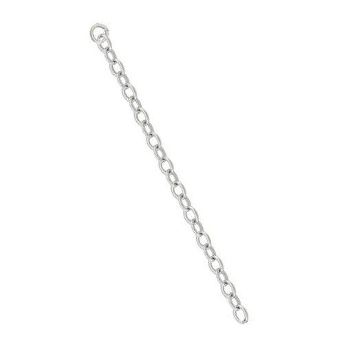 silver plated oval chain extender 50mm | 2pc