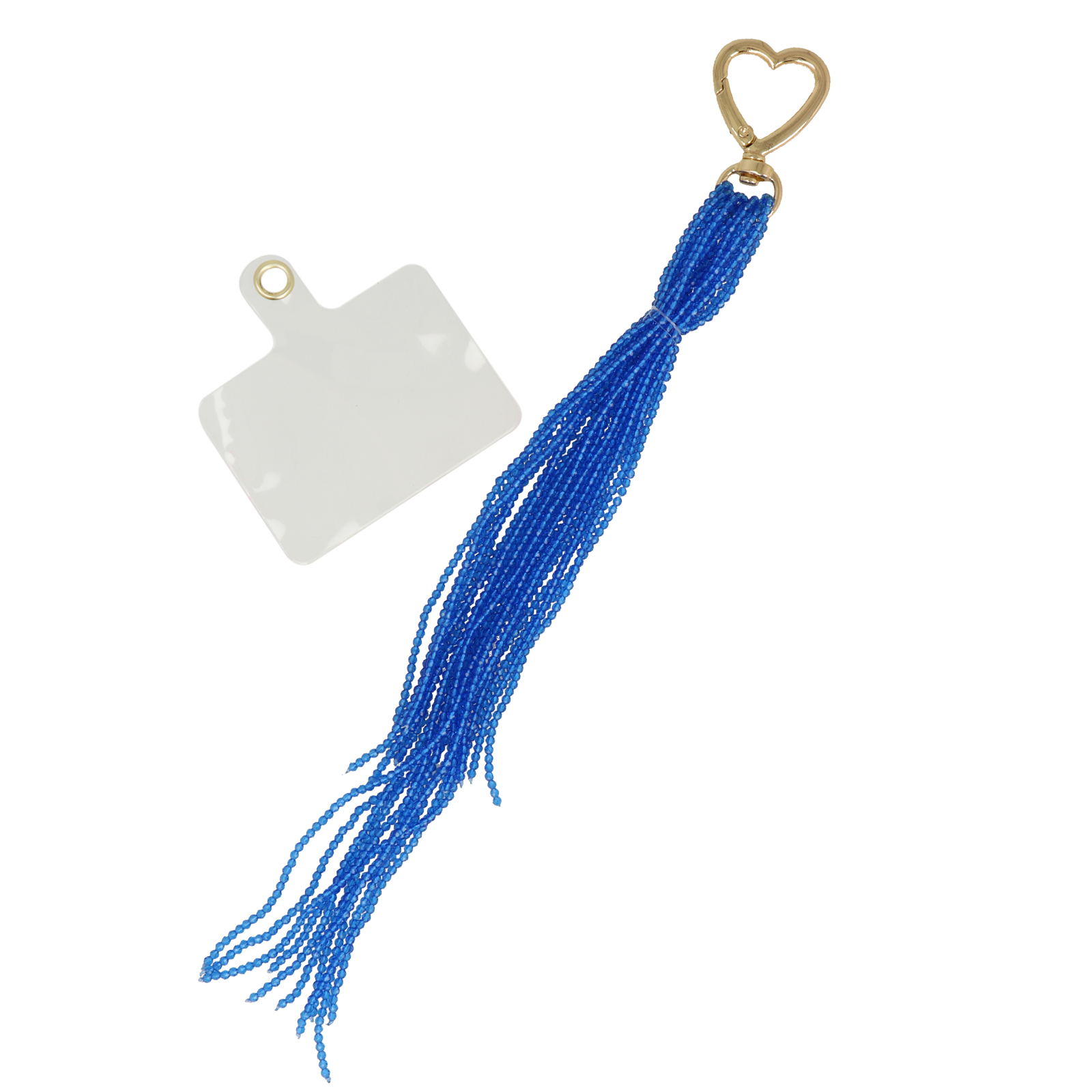 beaded bag charm - tassel blue 18cm | 1pc