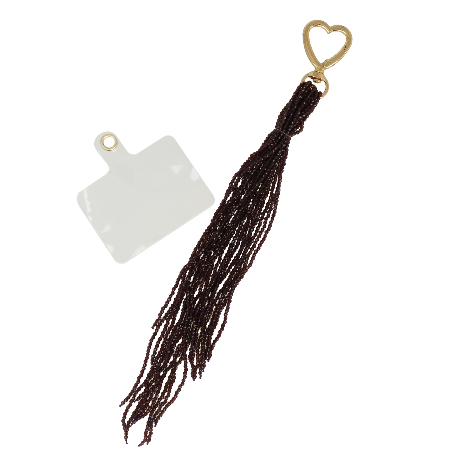 beaded bag charm - tassel amethyst 18cm | 1pc