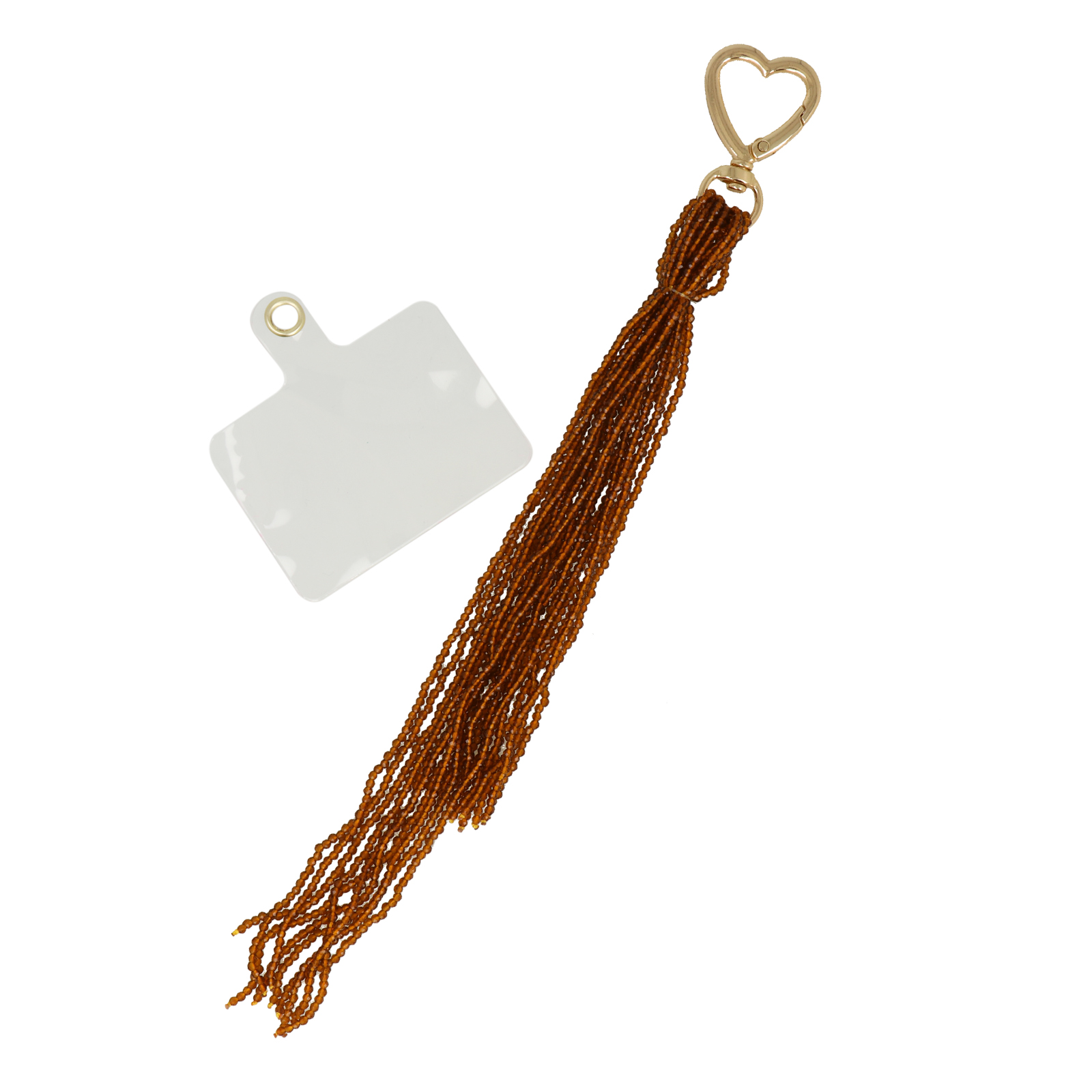 beaded bag charm - tassel dark topaz 18cm | 1pc