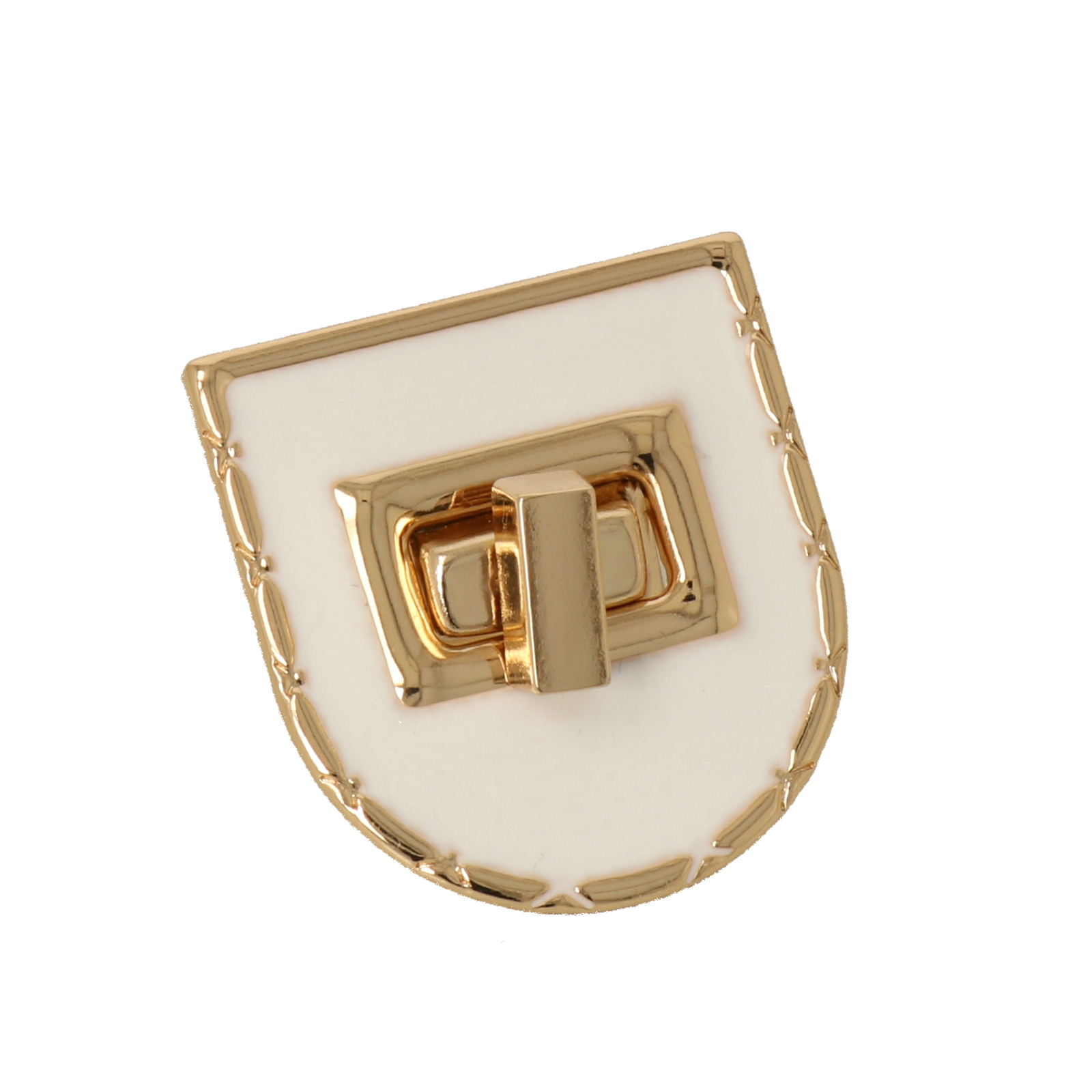bag clasp gold enemaled white turn clasp u 40x38mm | 2pc
