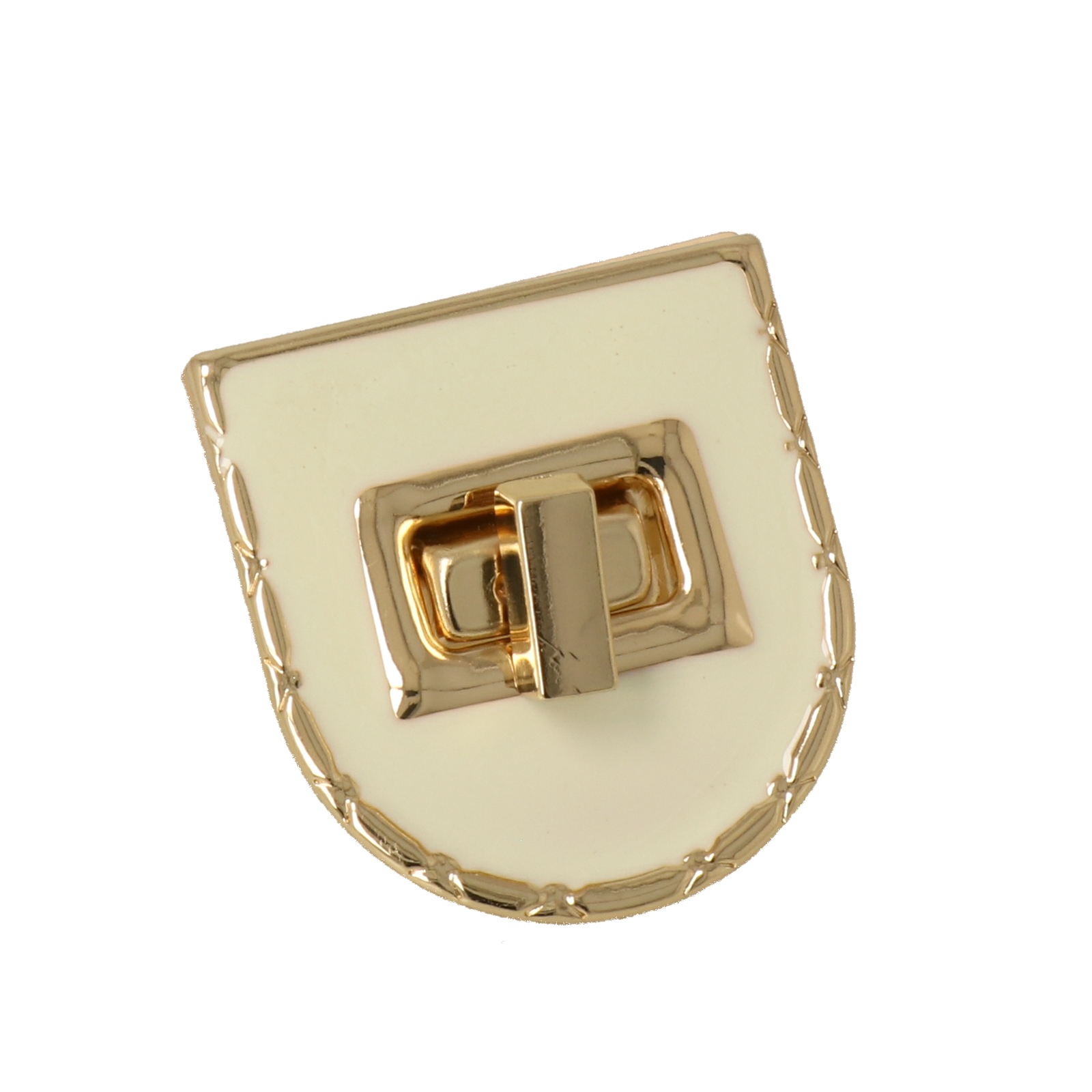bag clasp gold enemaled ivory turn clasp u 40x38mm | 2pc