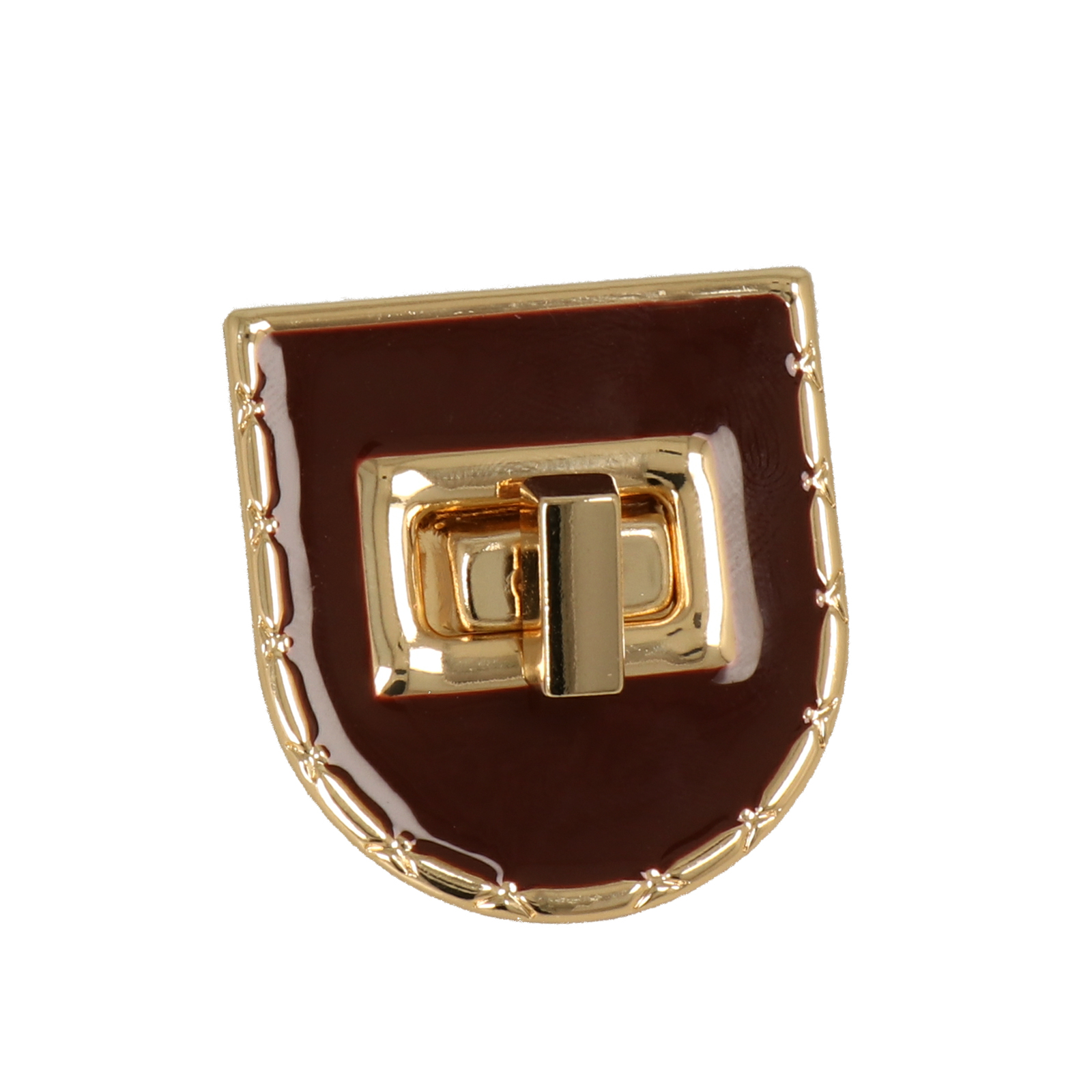 drehverschluss gold gold emaillierte braun u 40x38mm | 2st