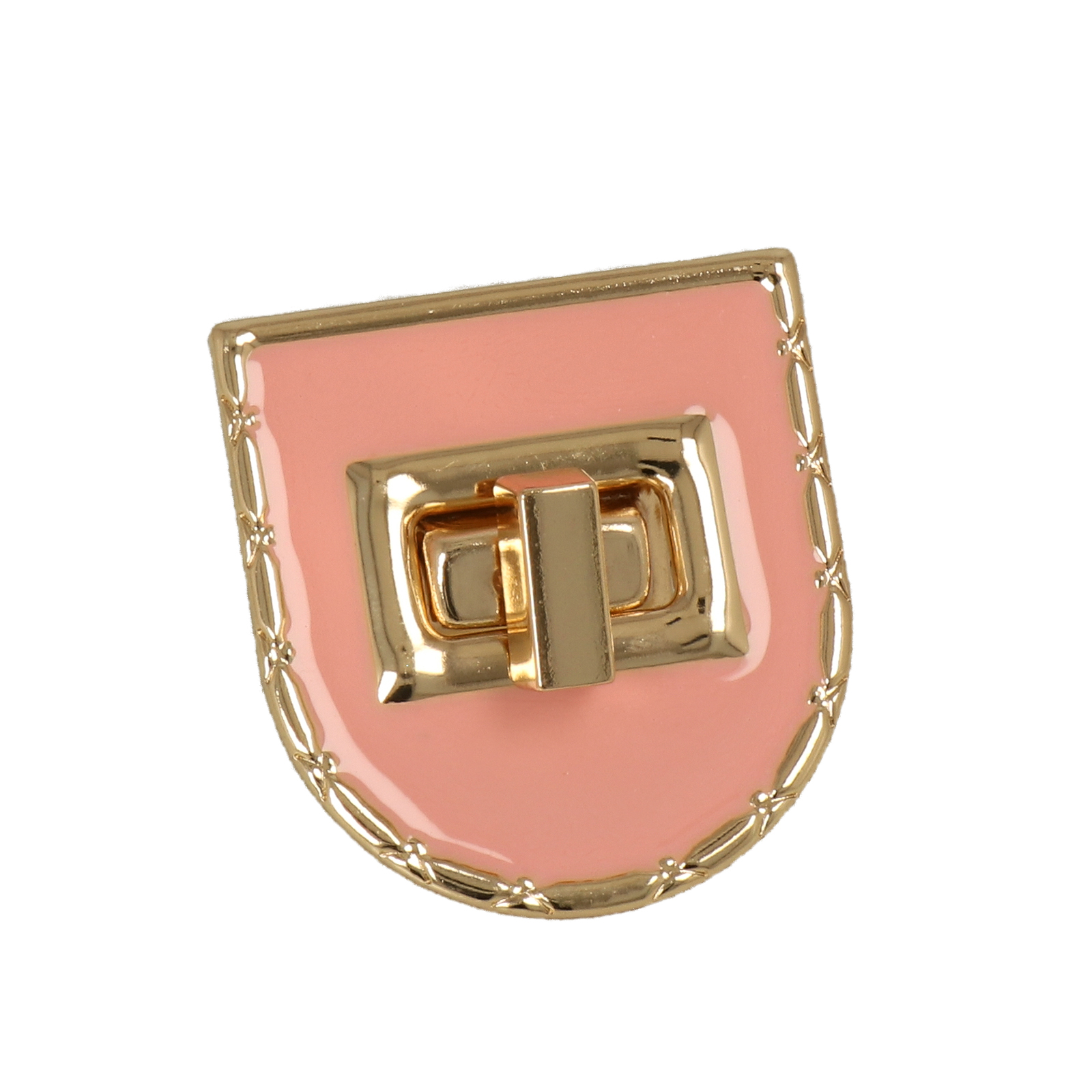 bag clasp gold enemaled pink turn clasp u 40x38mm | 2pc