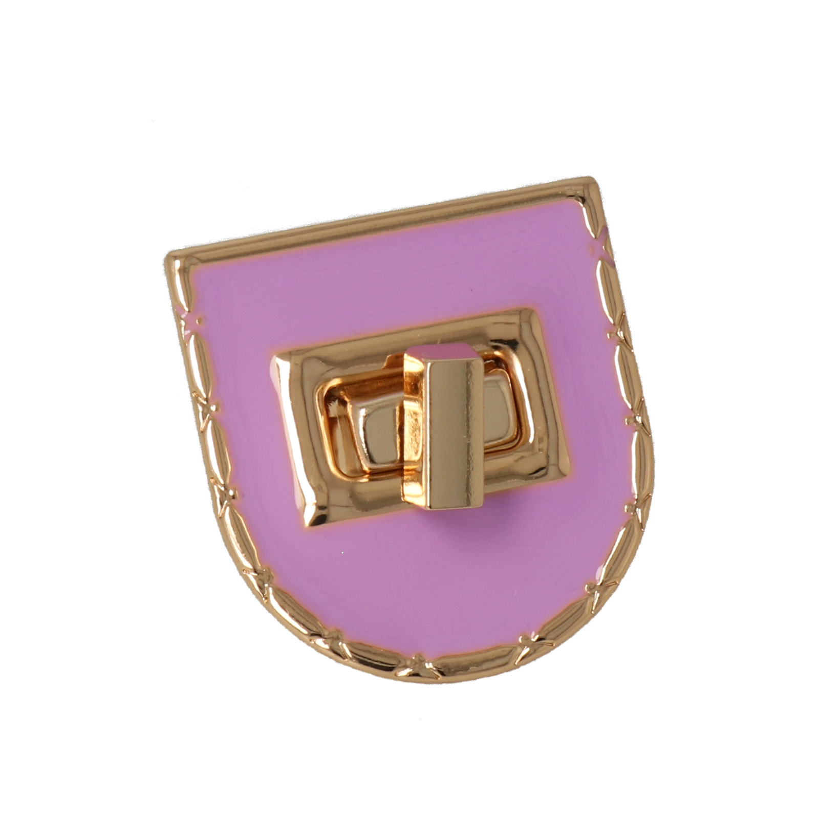 bag clasp gold enemaled lilac turn clasp u 40x38mm | 2pc