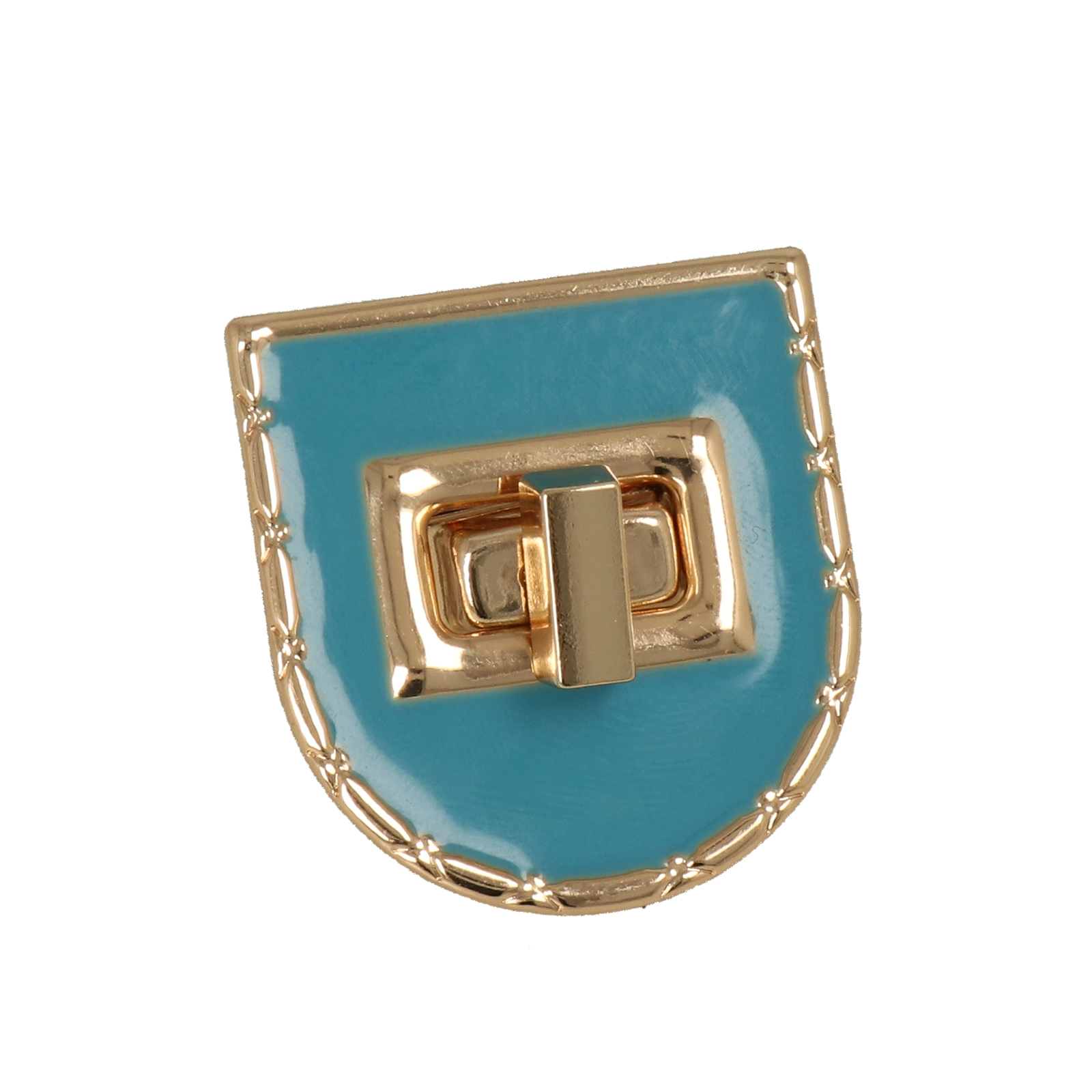 bag clasp gold enemaled turquoise turn clasp u 40x38mm | 2pc