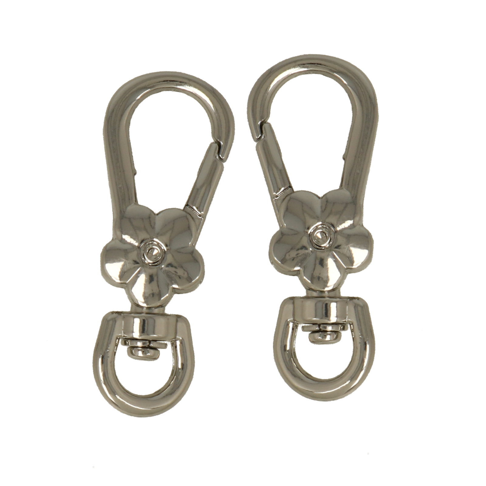 diy bag silver carabiner fleur 45x16mm | 2pc