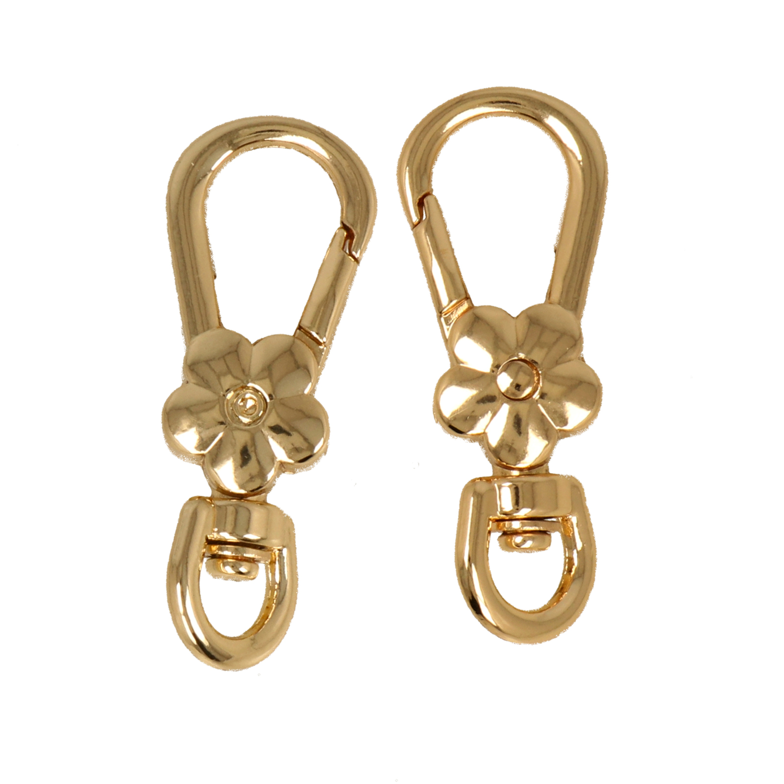 diy bag gold carabiner fleur 45x16mm | 2pc