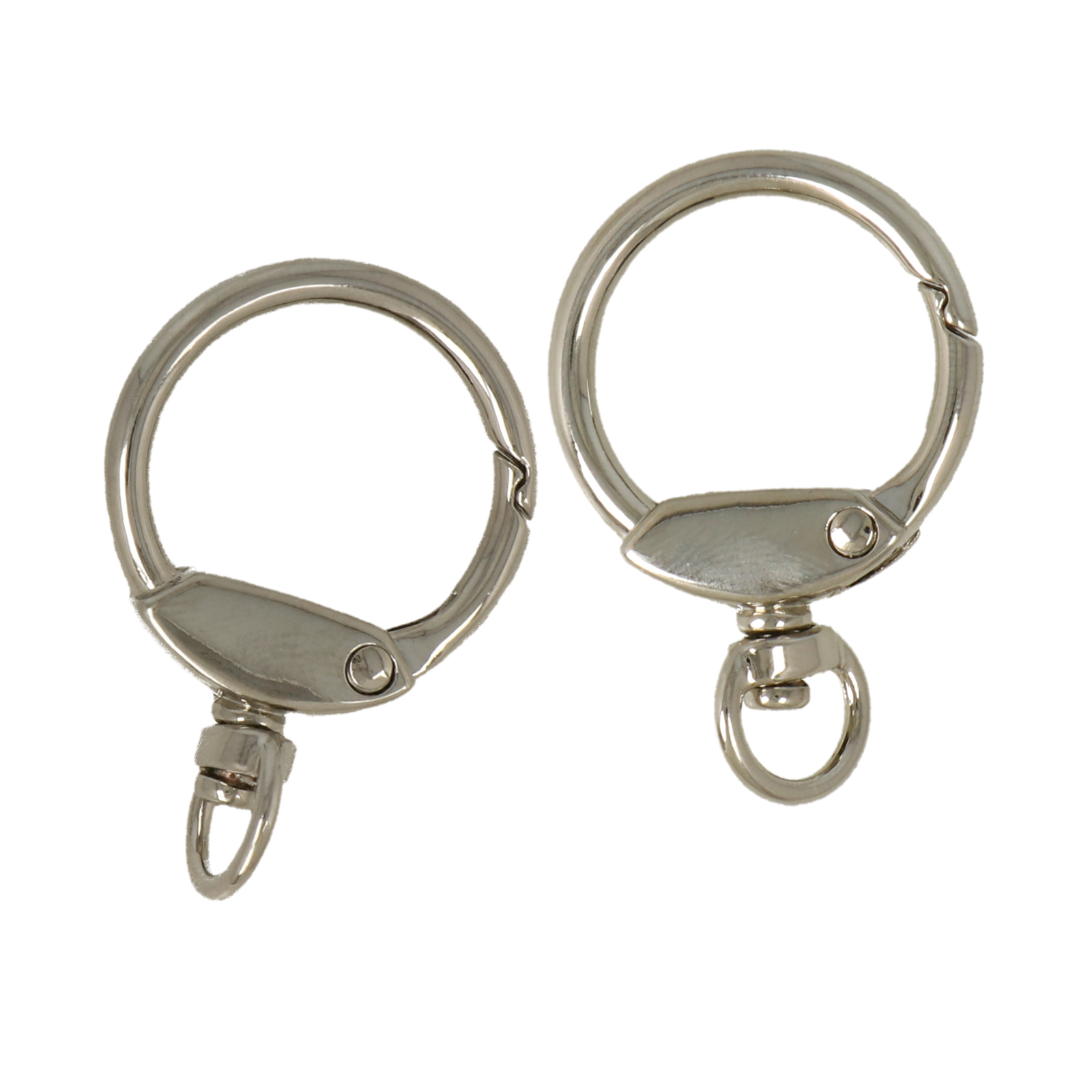 diy bag silver carabiner round 30mm (ring 10mm) | 2pc