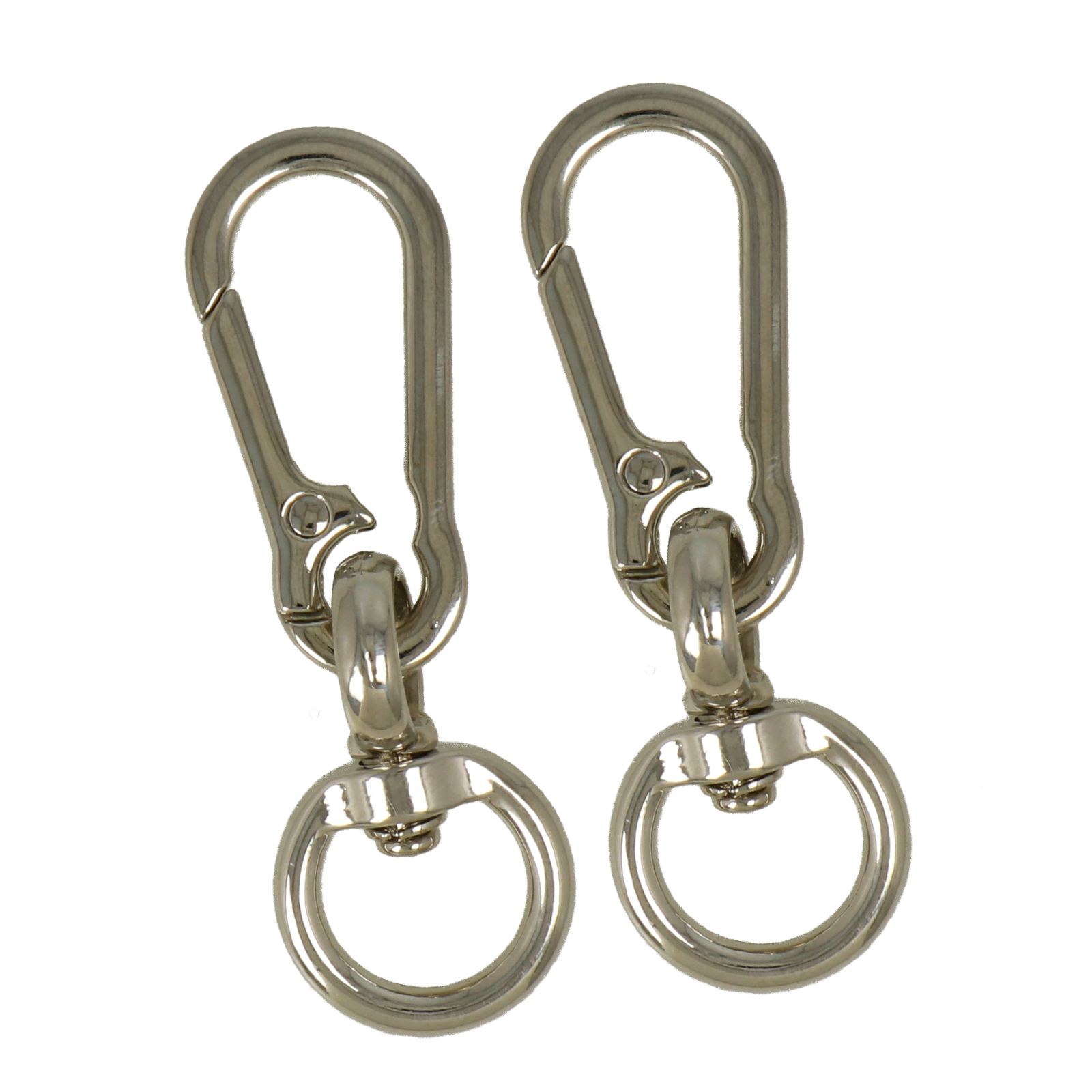 diy bag silver carabiner round 35x15mm (ring 14mm) | 2pc