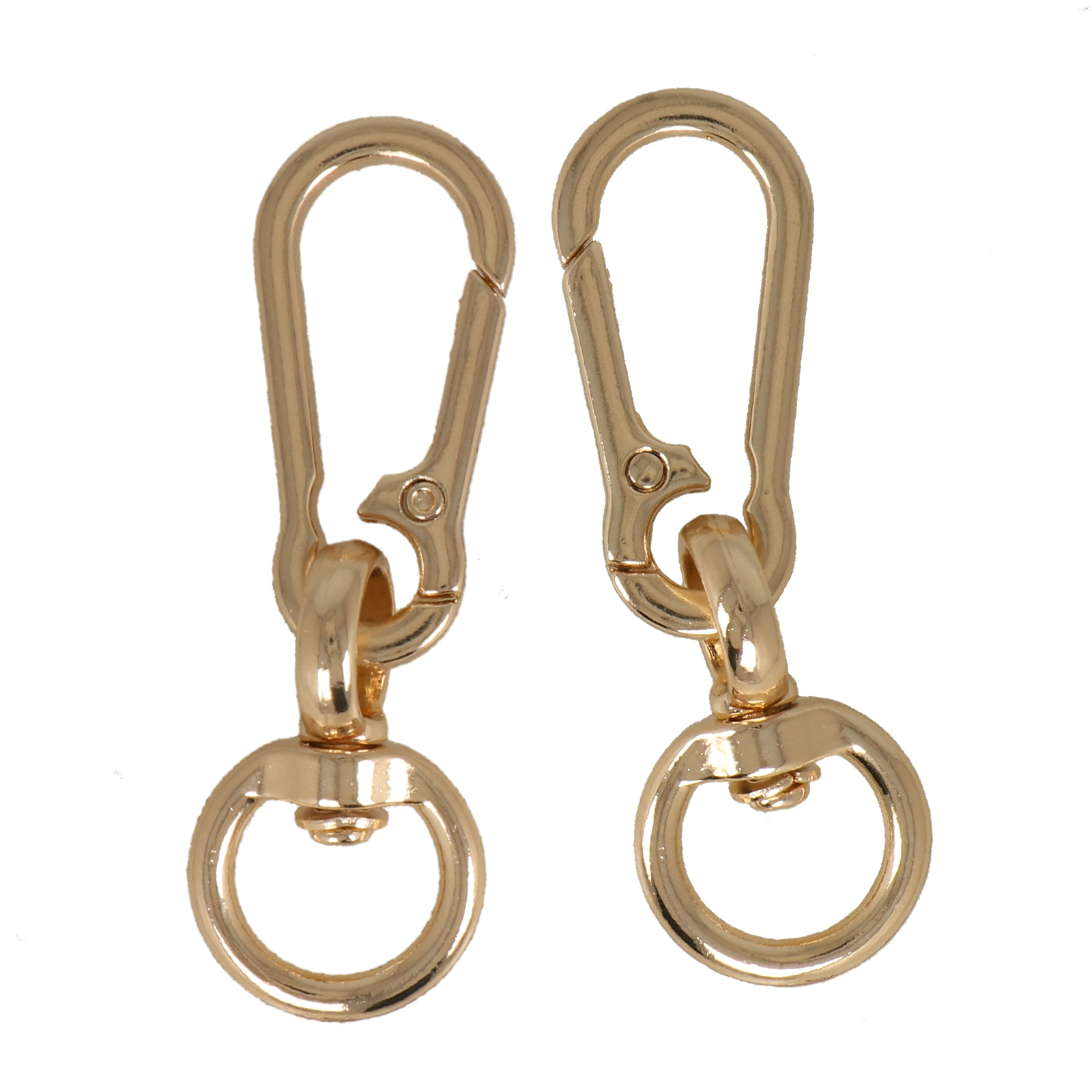 diy bag gold carabiner round 35x15mm (ring 14mm) | 2pc
