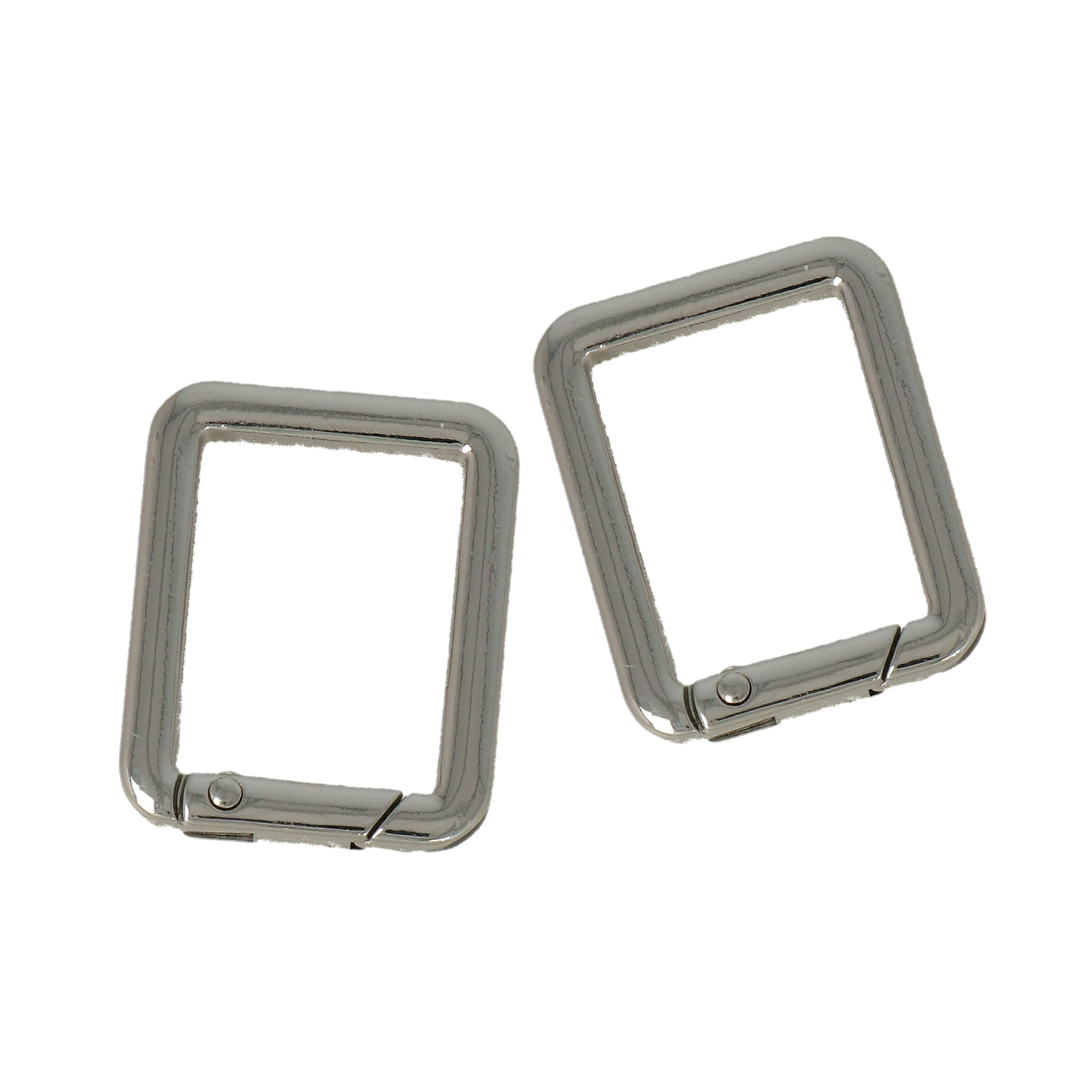 diy bag silver carabiner rectangle 34x28mm | 2pc
