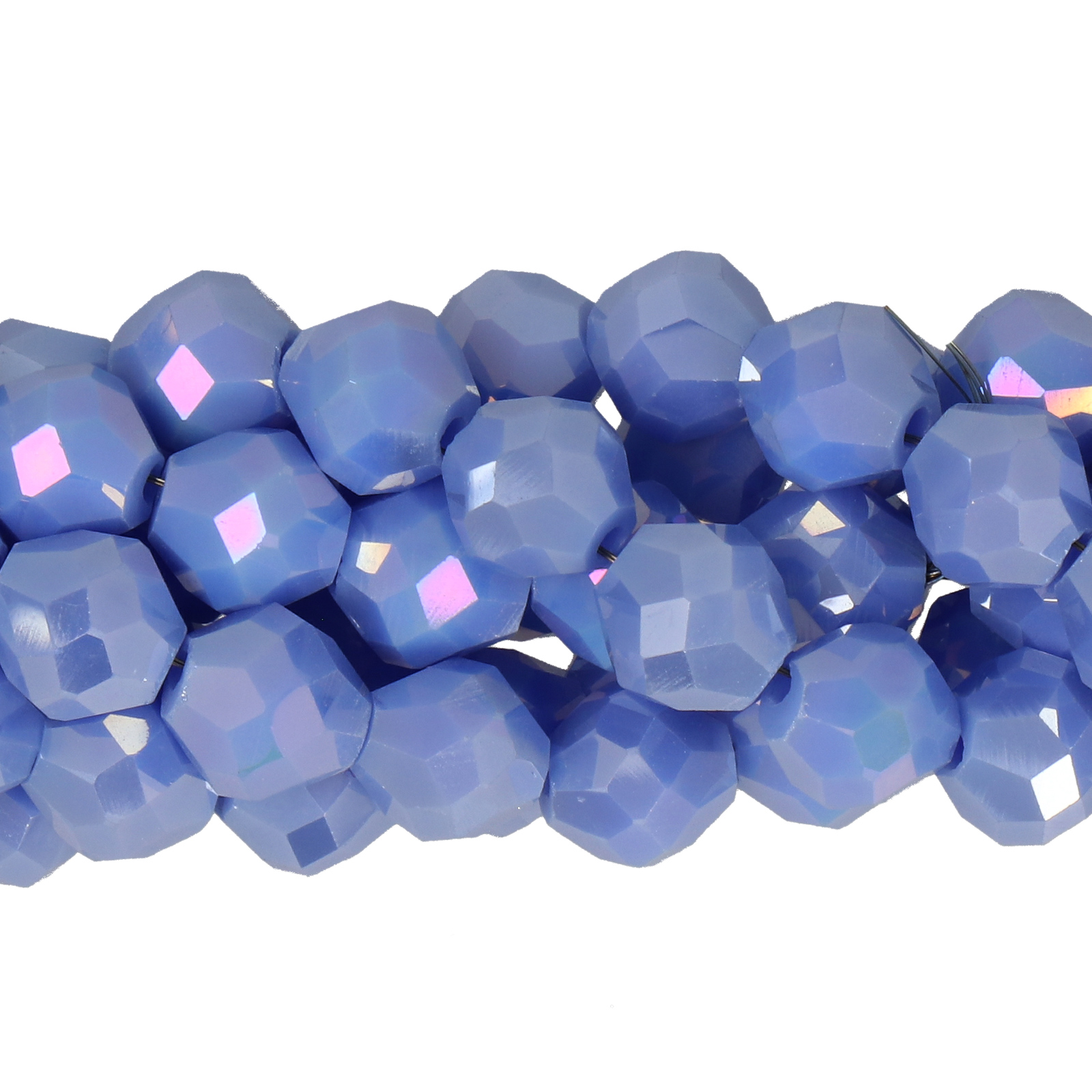 opaque light sapphire ab chinese crystal special cut bicone 8mm | 20pc