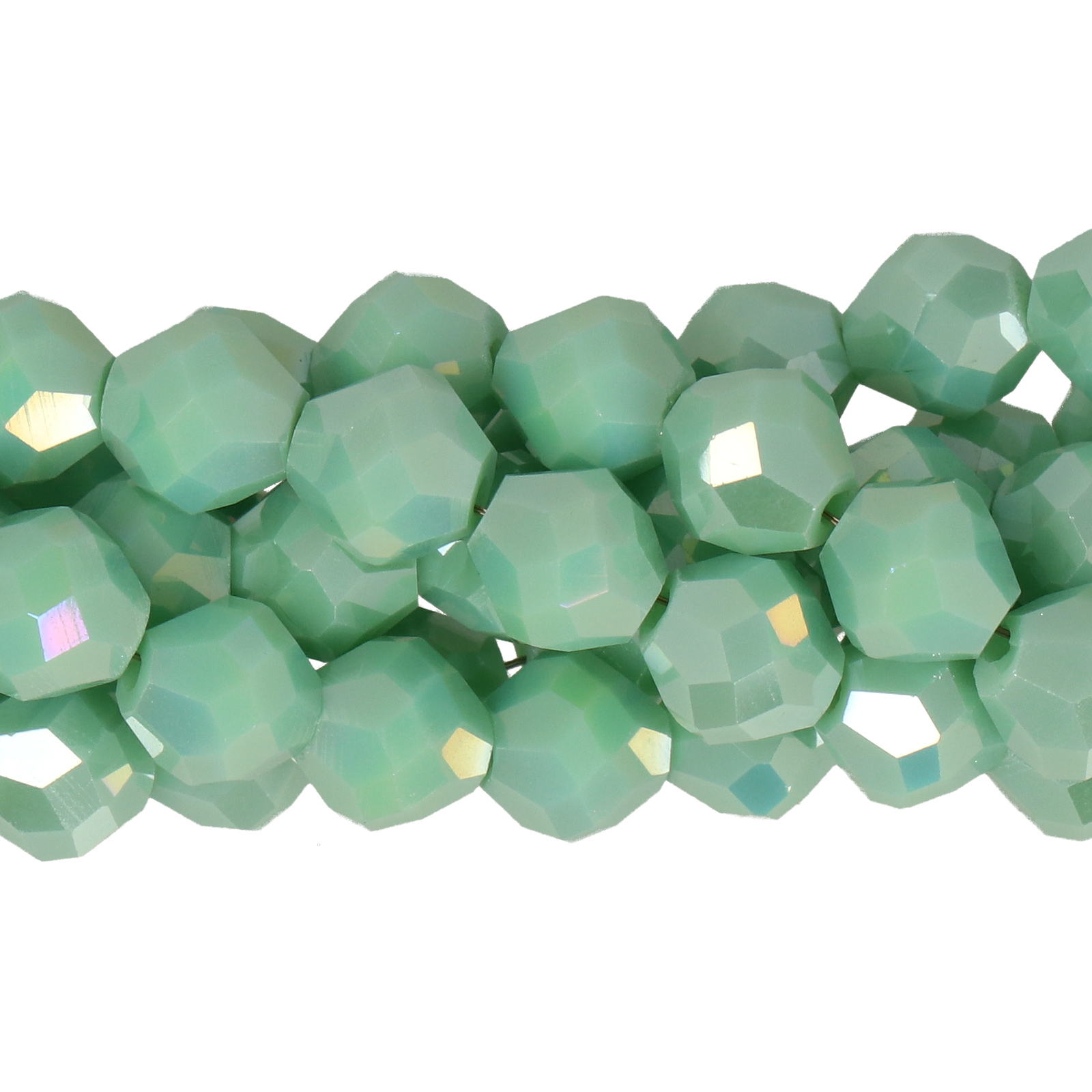 opaque mint ab chinese crystal special cut bicone 8mm | 20pc