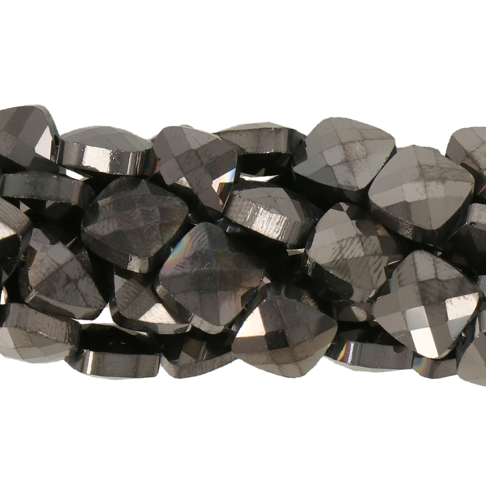 chinese glasperlen facettenquadrat metallic hematite 8mm | 20st