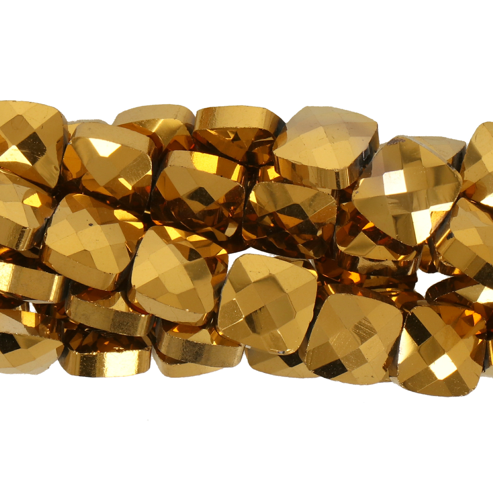 chinese glasperlen facettenquadrat metallic gold 8mm | 20st