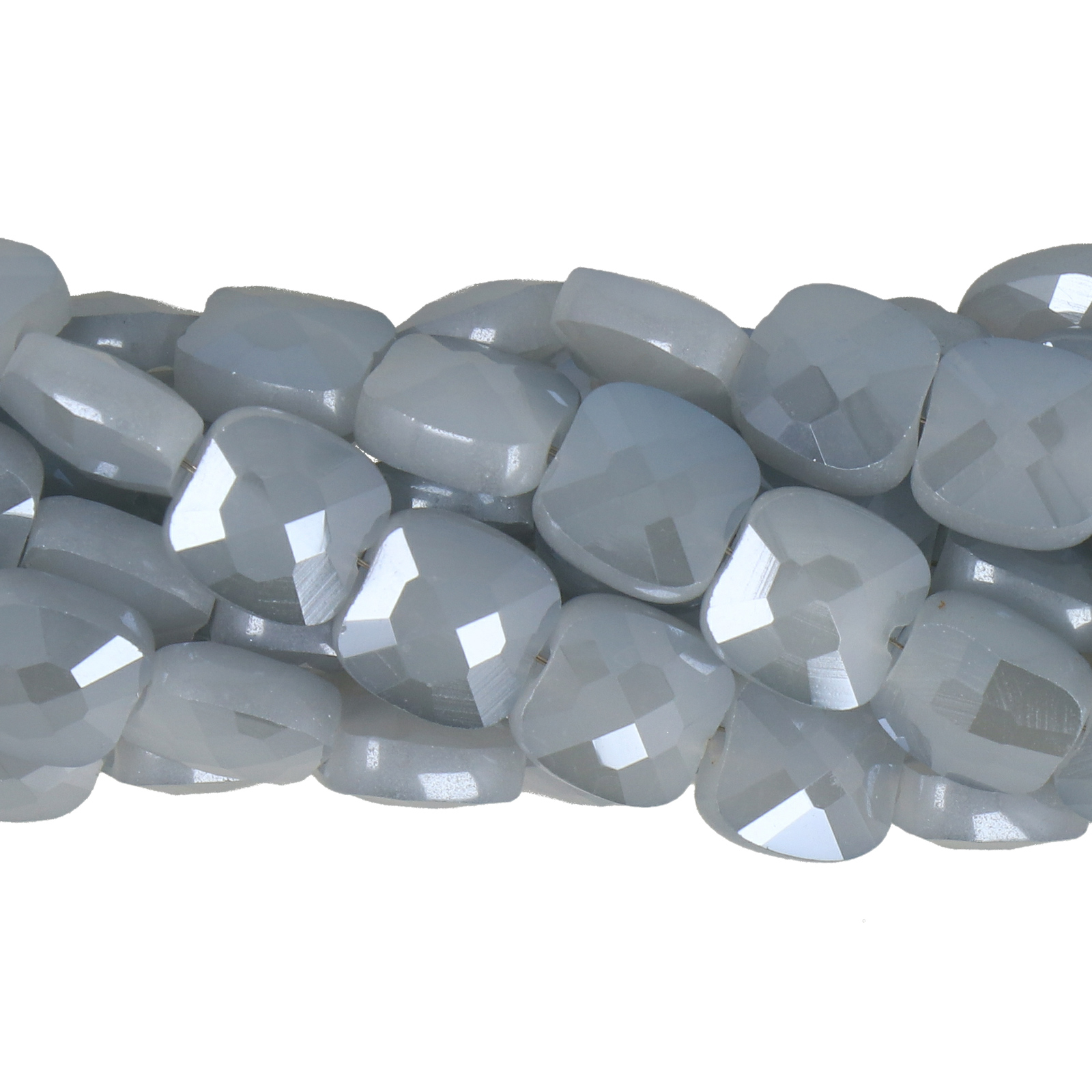 opaque grey luster chinese crystal faceted sqaure 8mm | 20pc