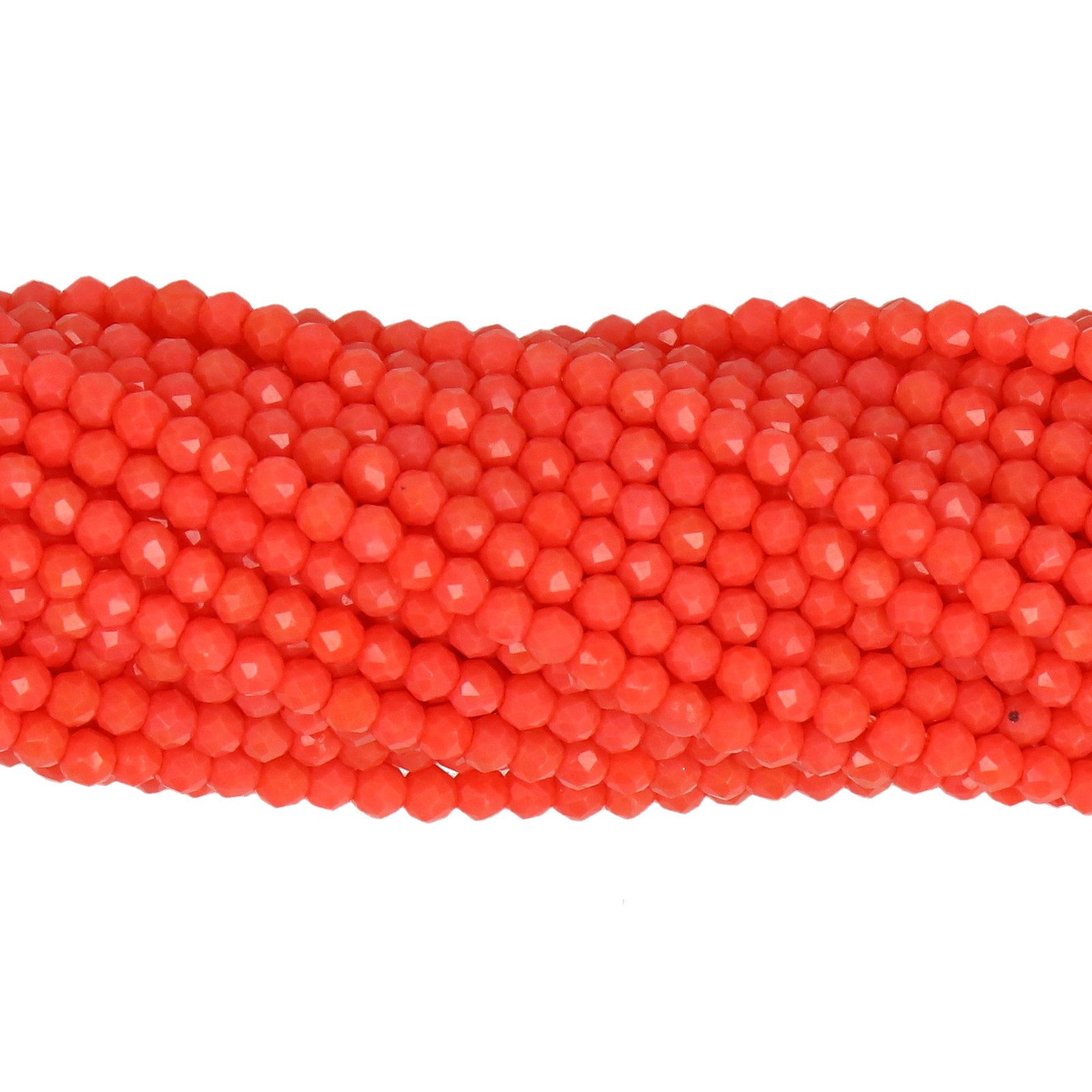 momo red chinese crystal mini faceted roundelle real 2mm | 1 strand