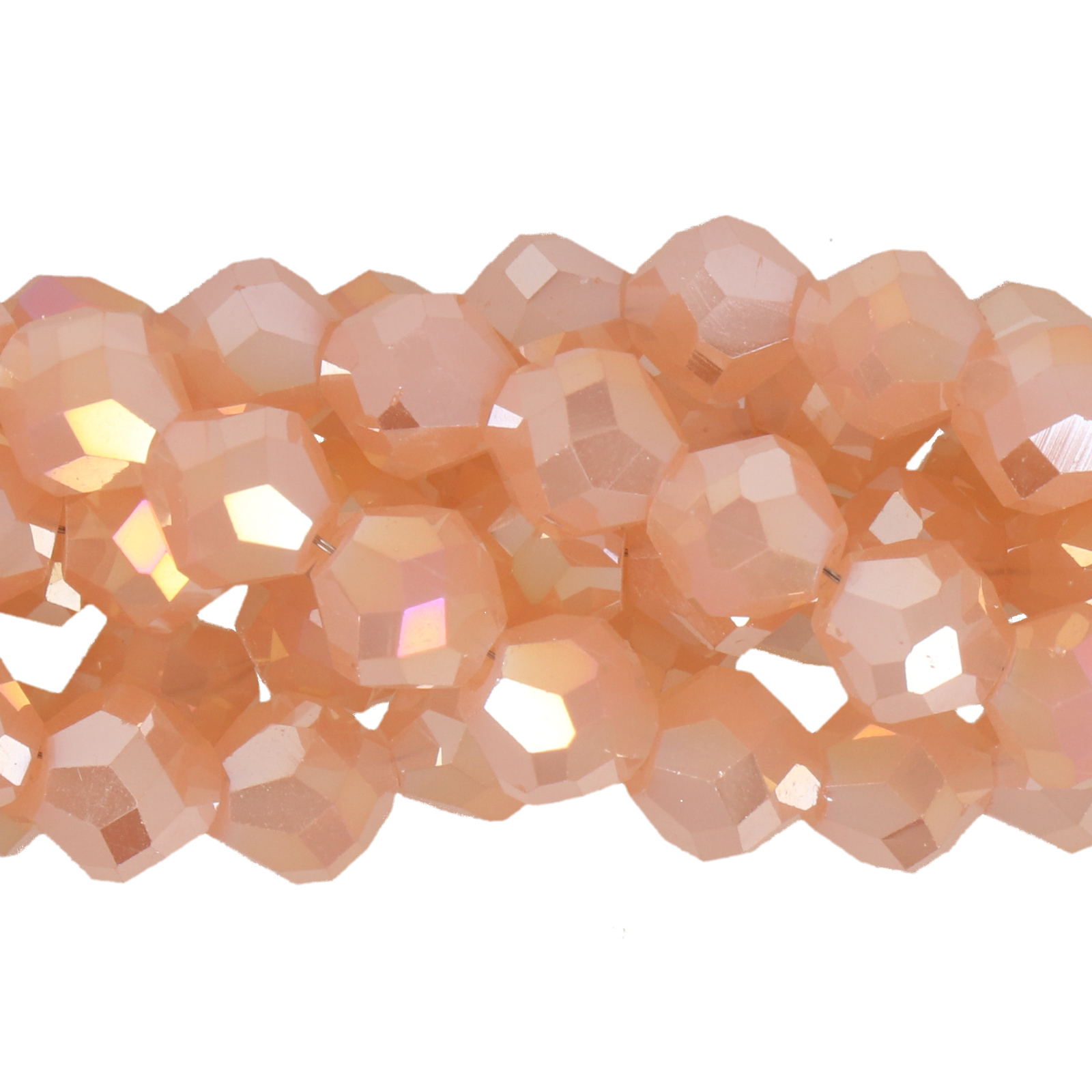 opal peach ab chinese crystal special cut bicone 8mm | 20pc