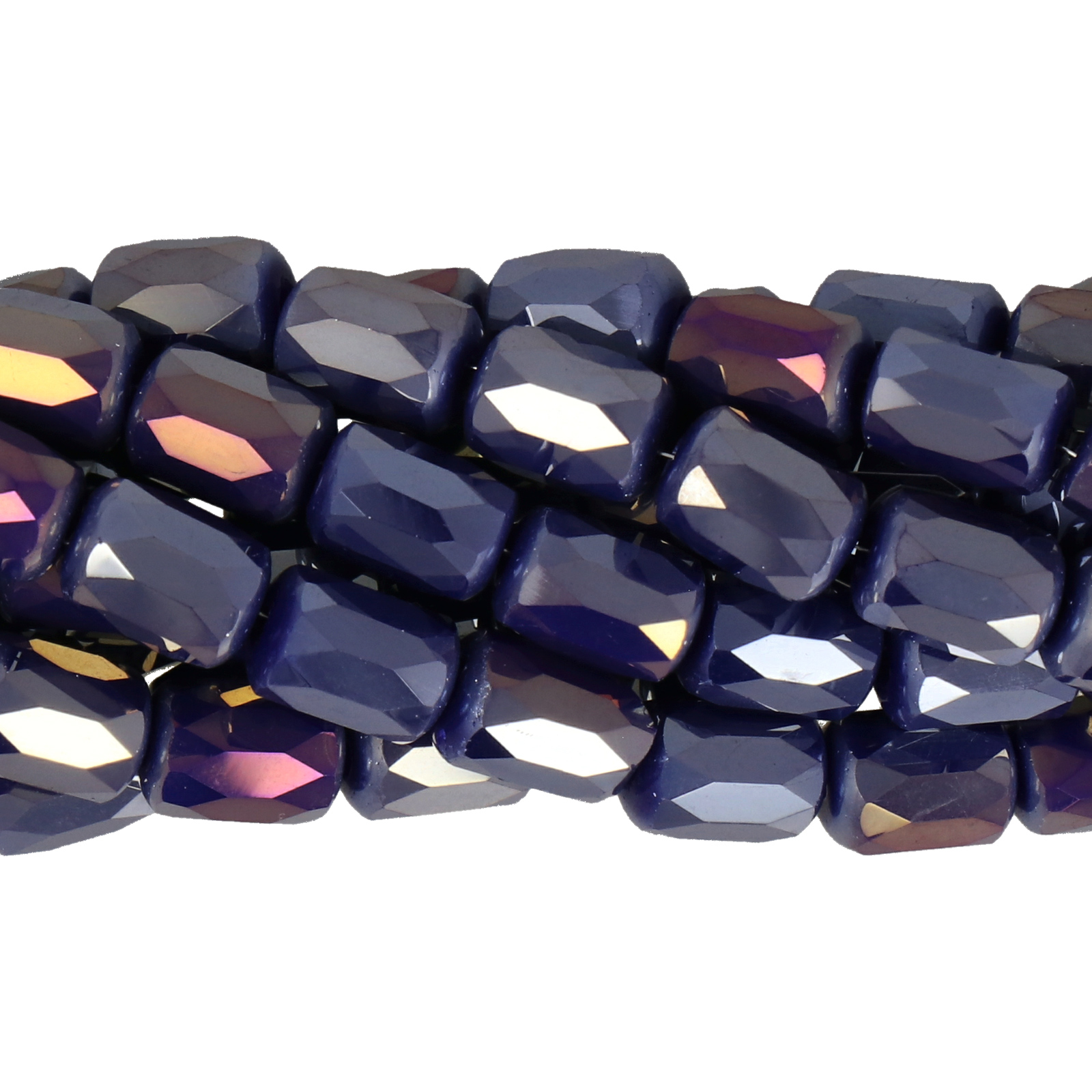opaque cobalt ab chinese crystal faceted sqaure 9x6mm | 25pc
